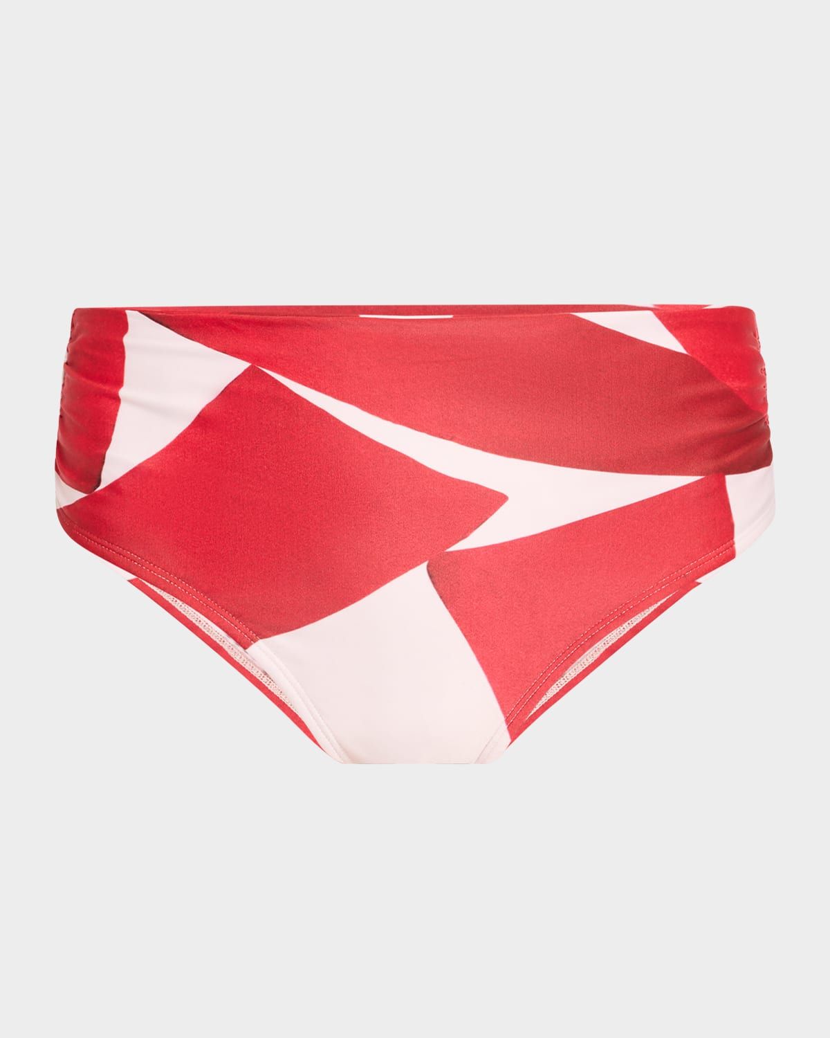 Ruched High-Waist Bikini Bottoms