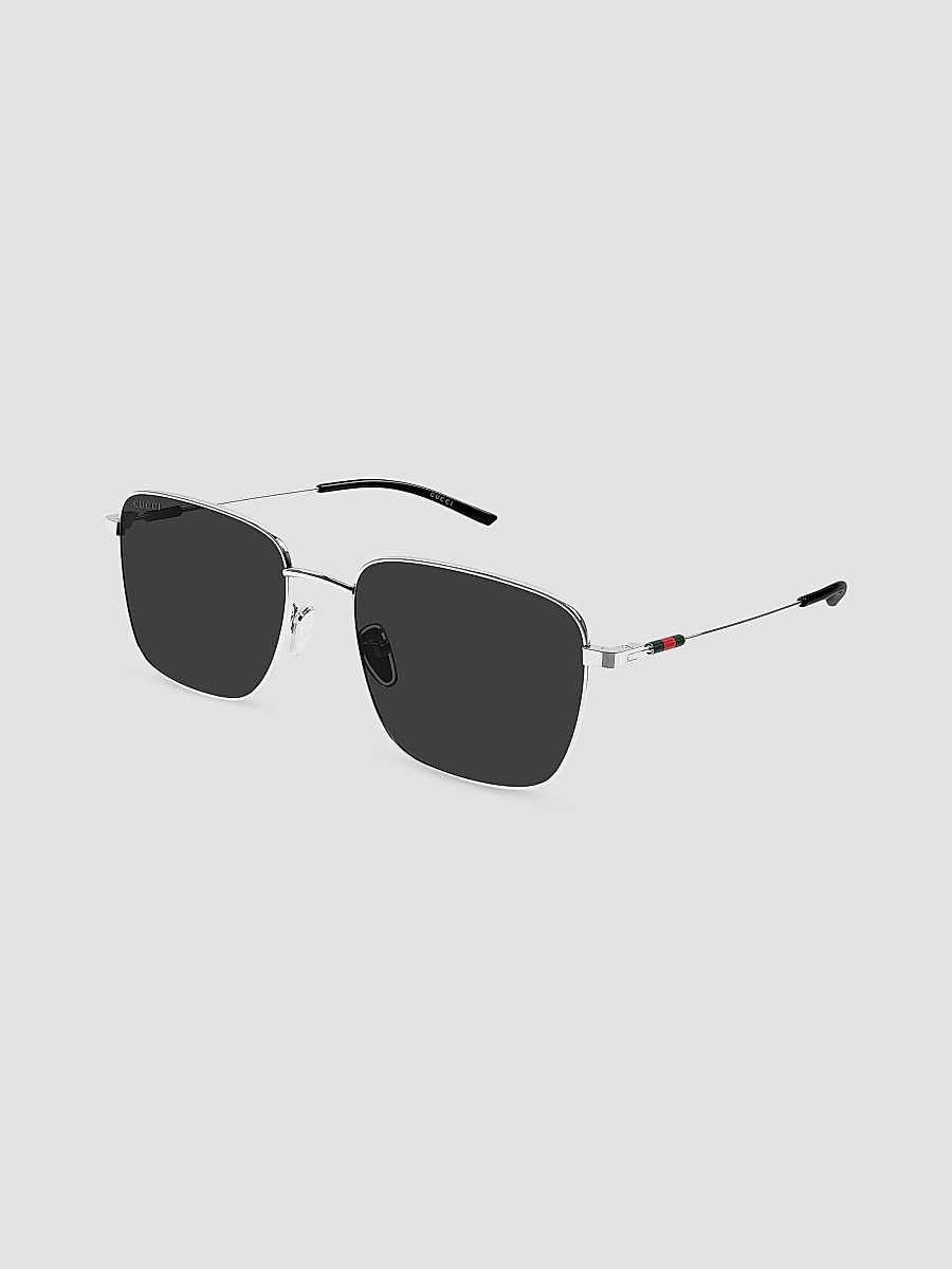 Men's Light Details 58MM Pilot Sunglasses - Silver Black