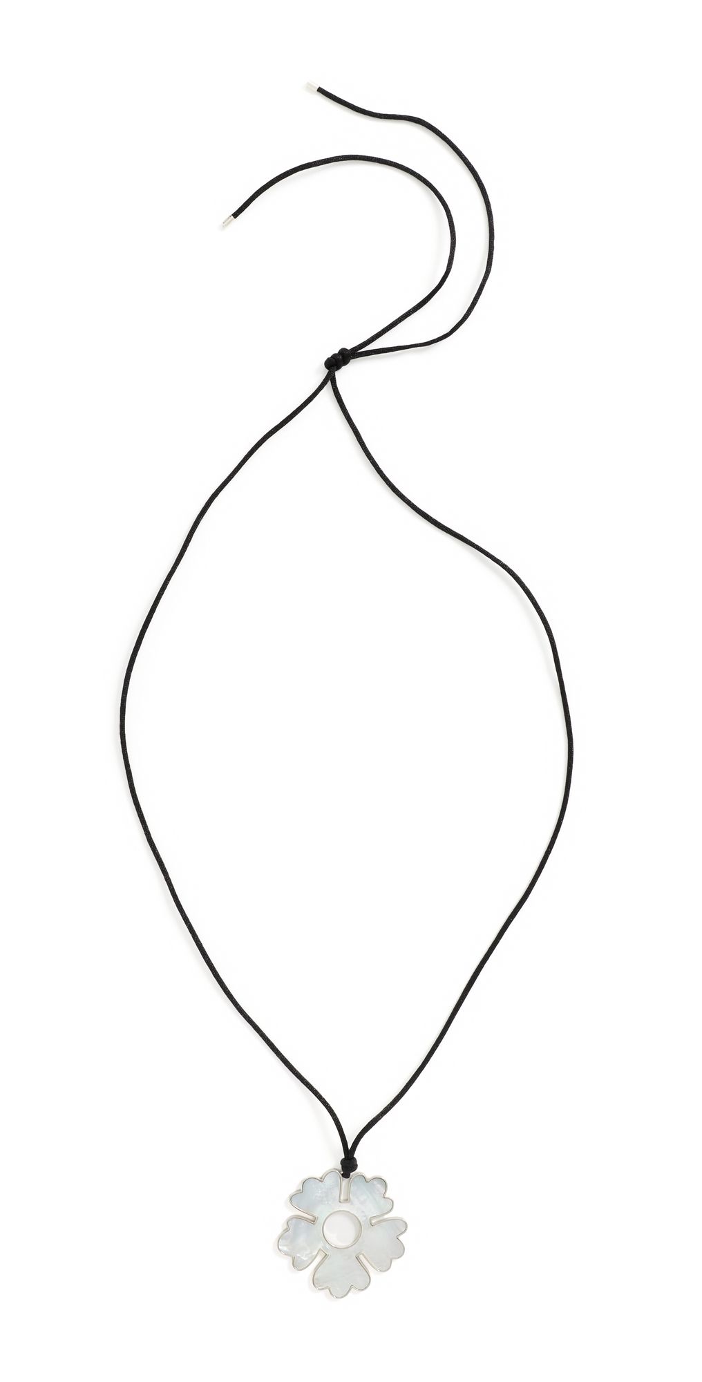Tory Burch Forget Me Not Cord Necklace Light Silver/Ivory One Size