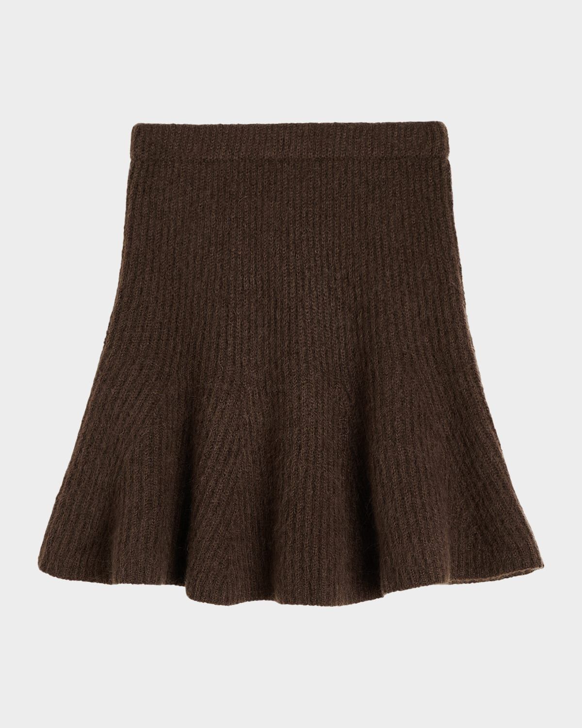 Dox Rib Knit Wool-Mohair Mini Skirt