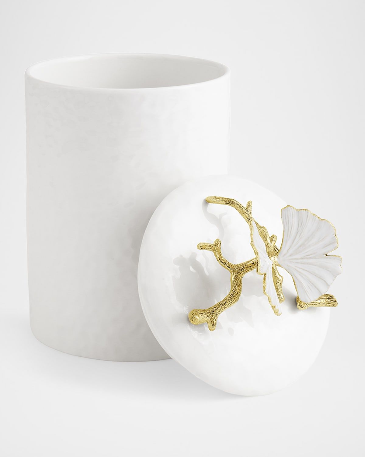 Butterfly Ginkgo Gold Porcelain Canister, Small