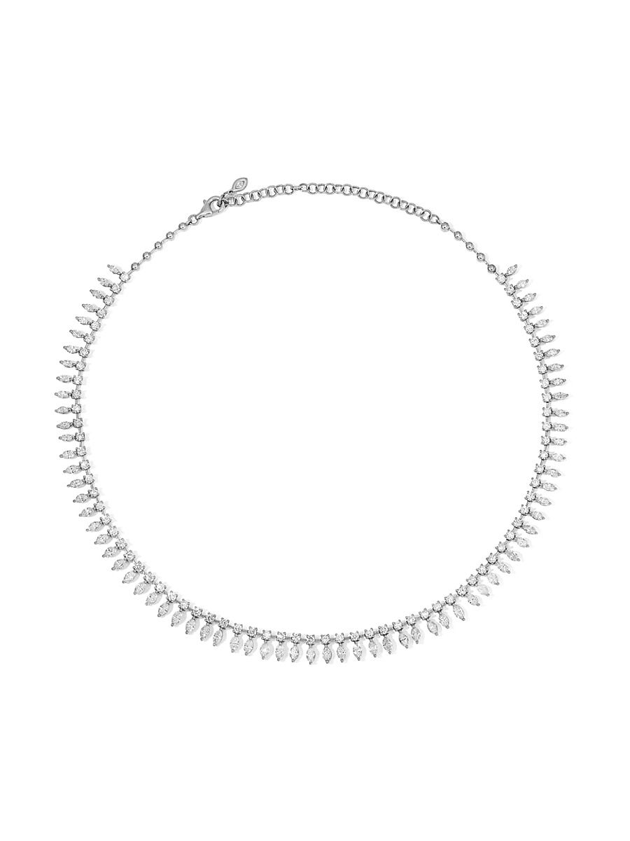 Women's Shaker 18K White Gold & Diamond Choker - White Gold
