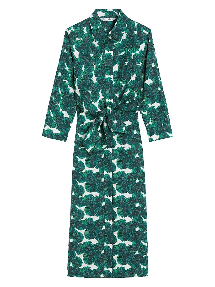 Women's Printed Poplin Shirt Dress - Sand Dandelion Print - Size 14