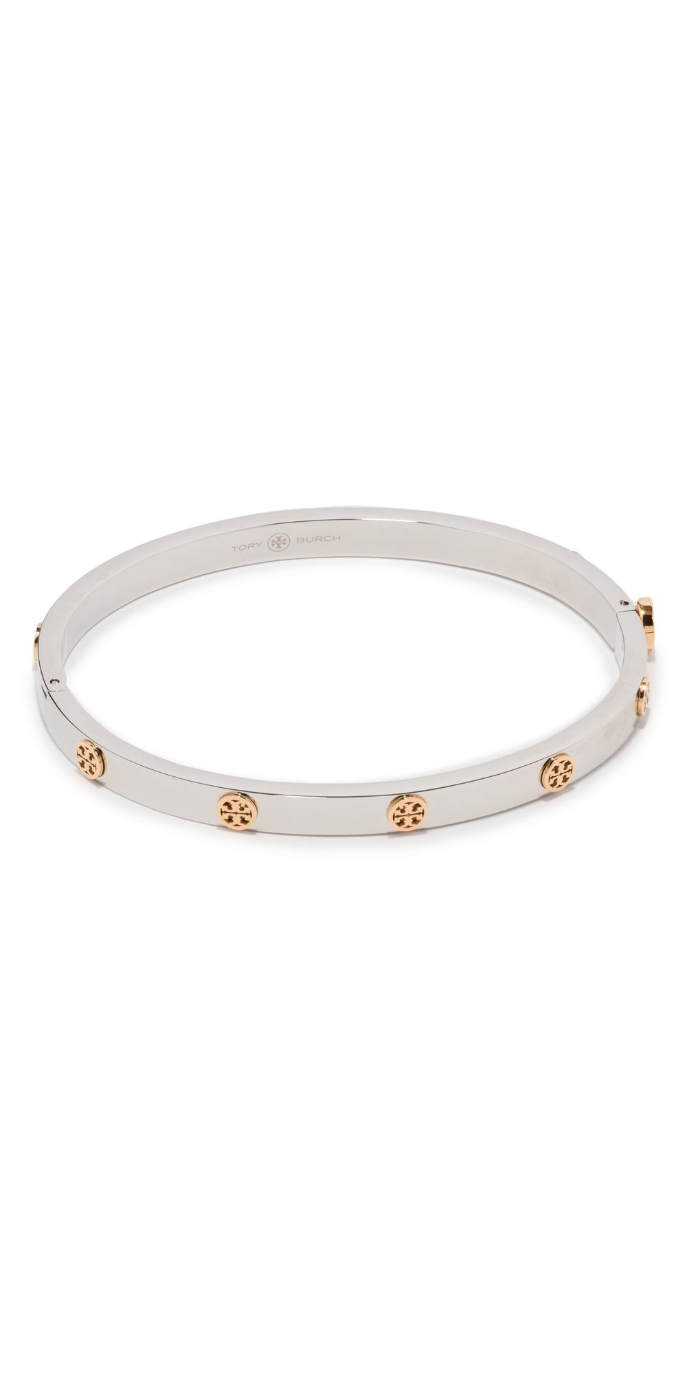 Tory Burch Thin Icon Hinge Bracelet Tory Silver/Tory Gold One Size
