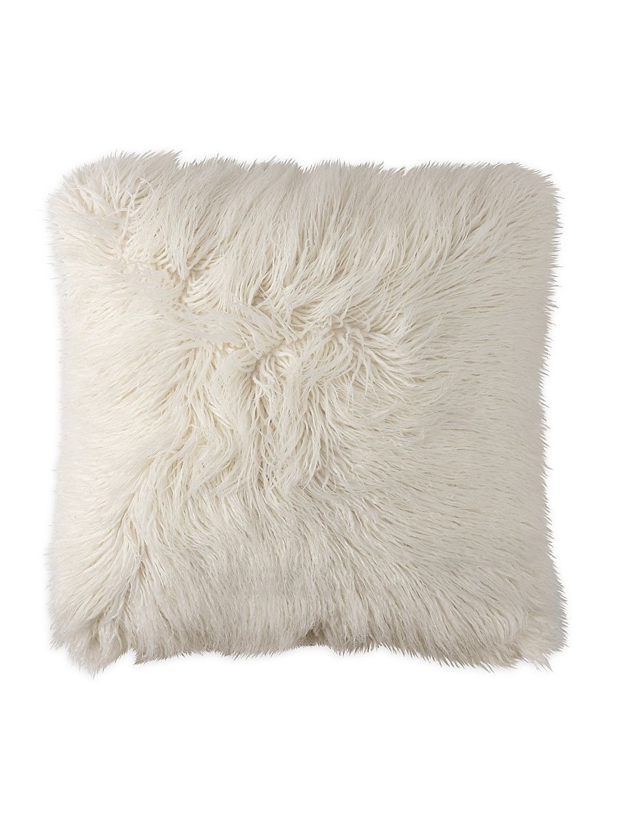 Coco Square Faux Fur Pillow - White