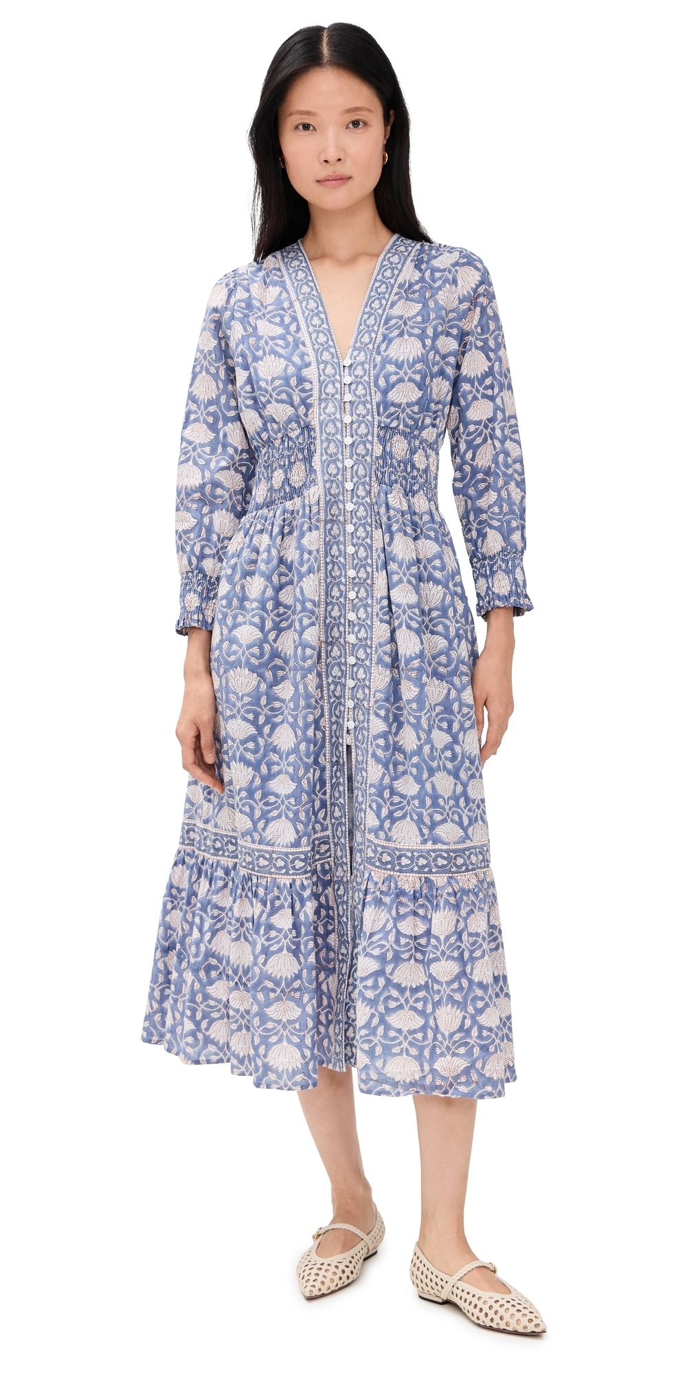 Marea Francesca Dress Blue Indigo Lotus M