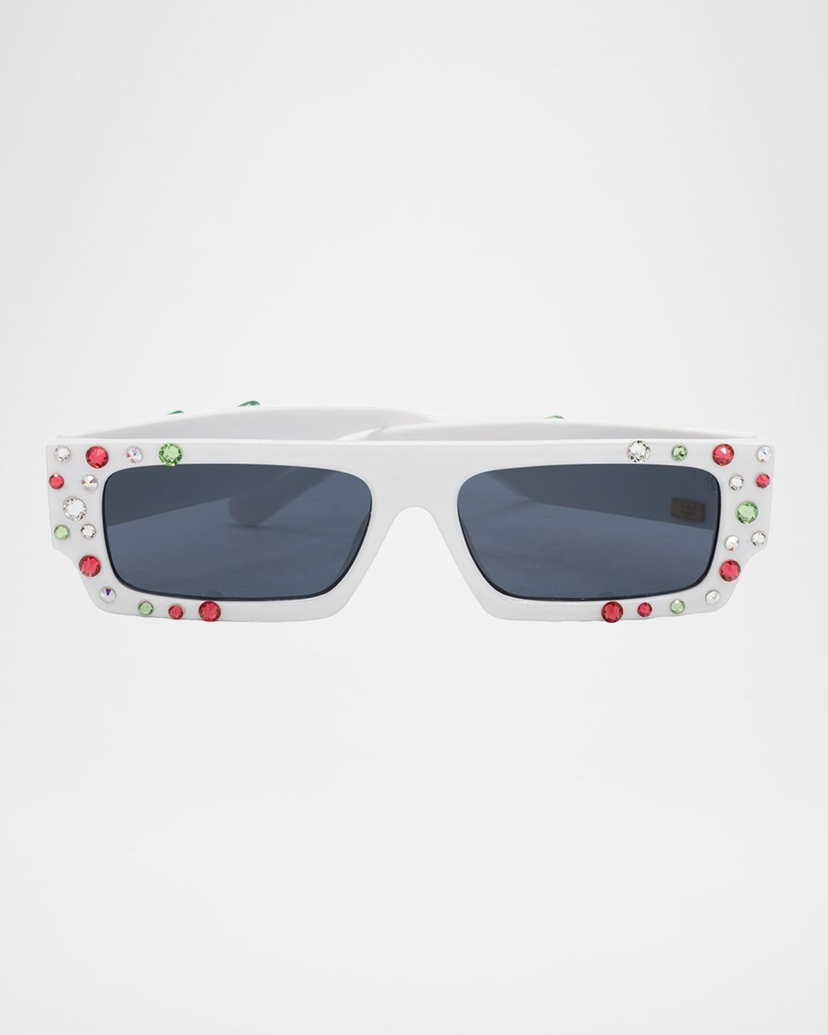 Girl & apos;s Rhinestone Cherry Rectangular Sunglasses