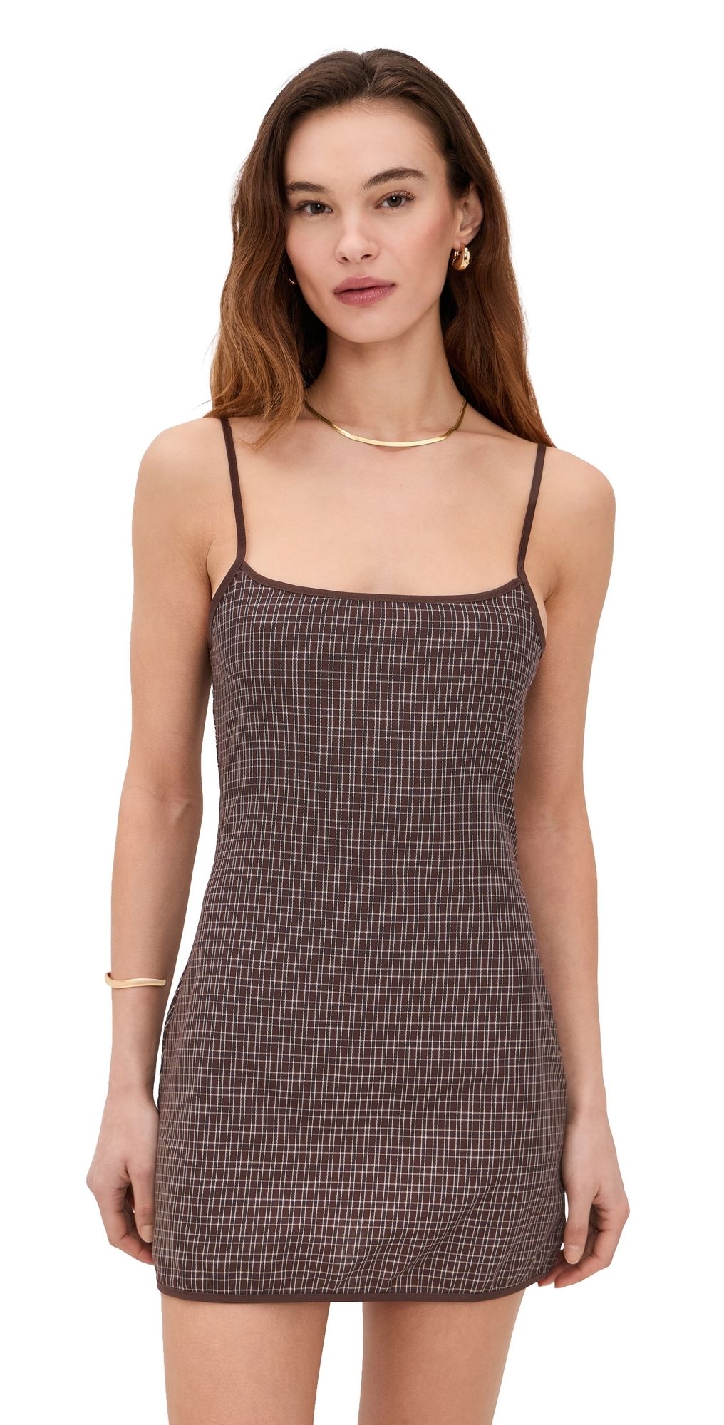 Lioness Voyage Mini Dress Chocolate Plaid XS