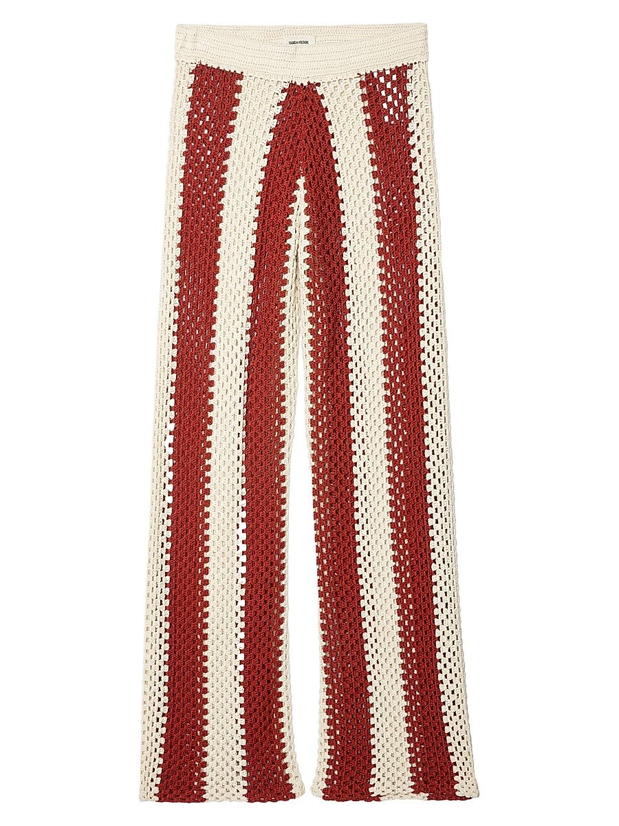 Zadig & Voltaire Women's Pia Knit Striped Cotton Pants - Judo - Size XS
