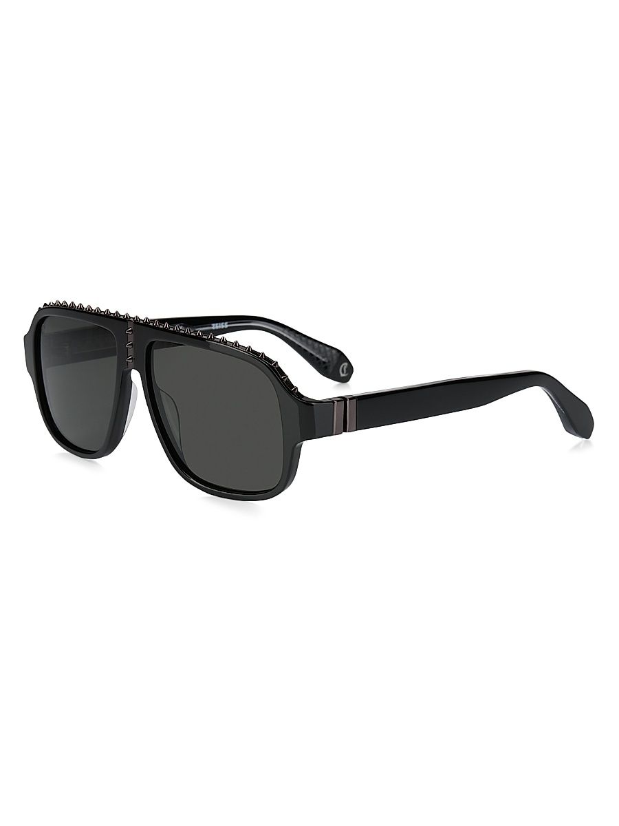 Women's Roller 57MM Navigator Sunglasses - Shiny Black