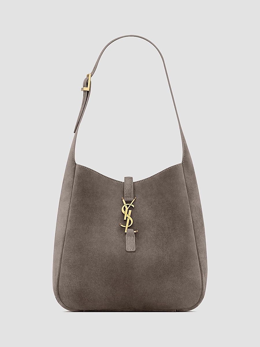 Saint Laurent Women's Le 5 à 7 Supple Small Shoulder Bag in Suede - Urban Grey