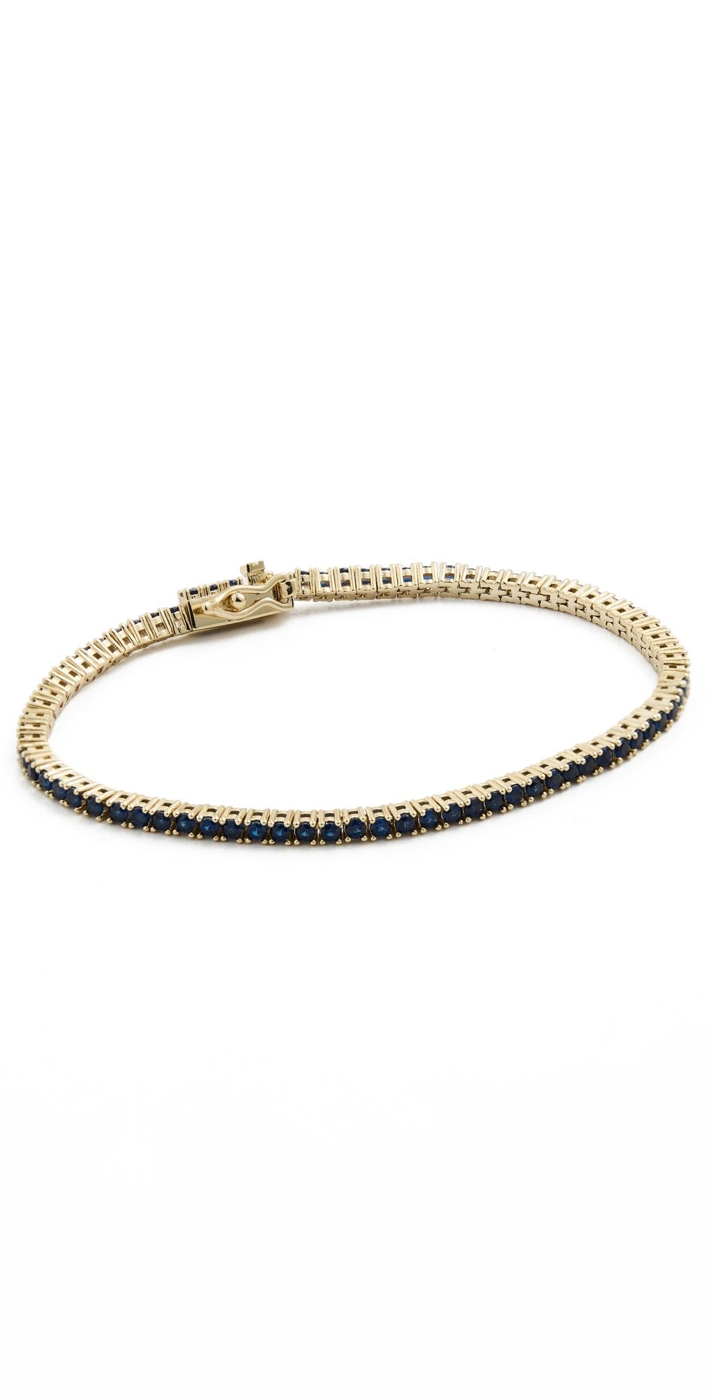 Alexa Leigh Navy Crystal Tennis Bracelet Yellow Gold One Size