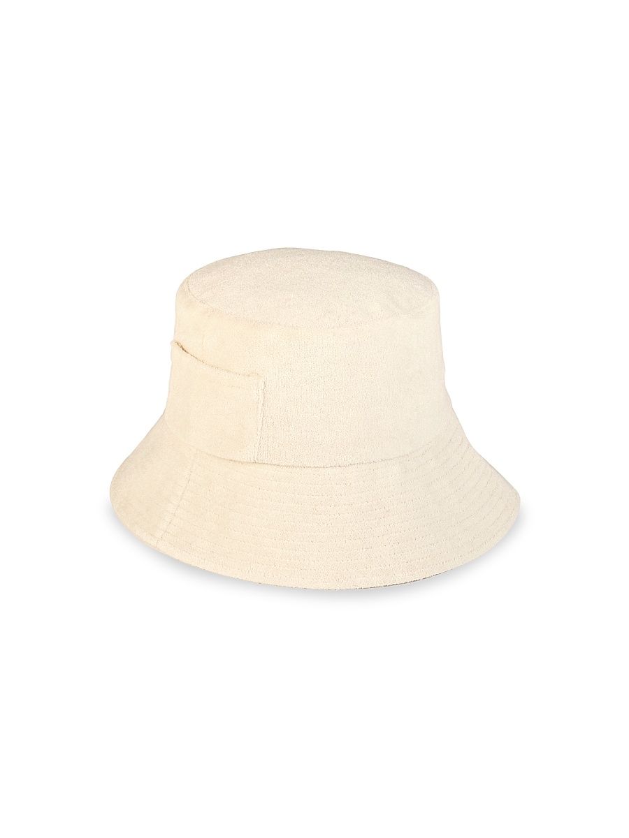 Women's Utopia Wave Terry Bucket Hat - Beige Terry - Size Small