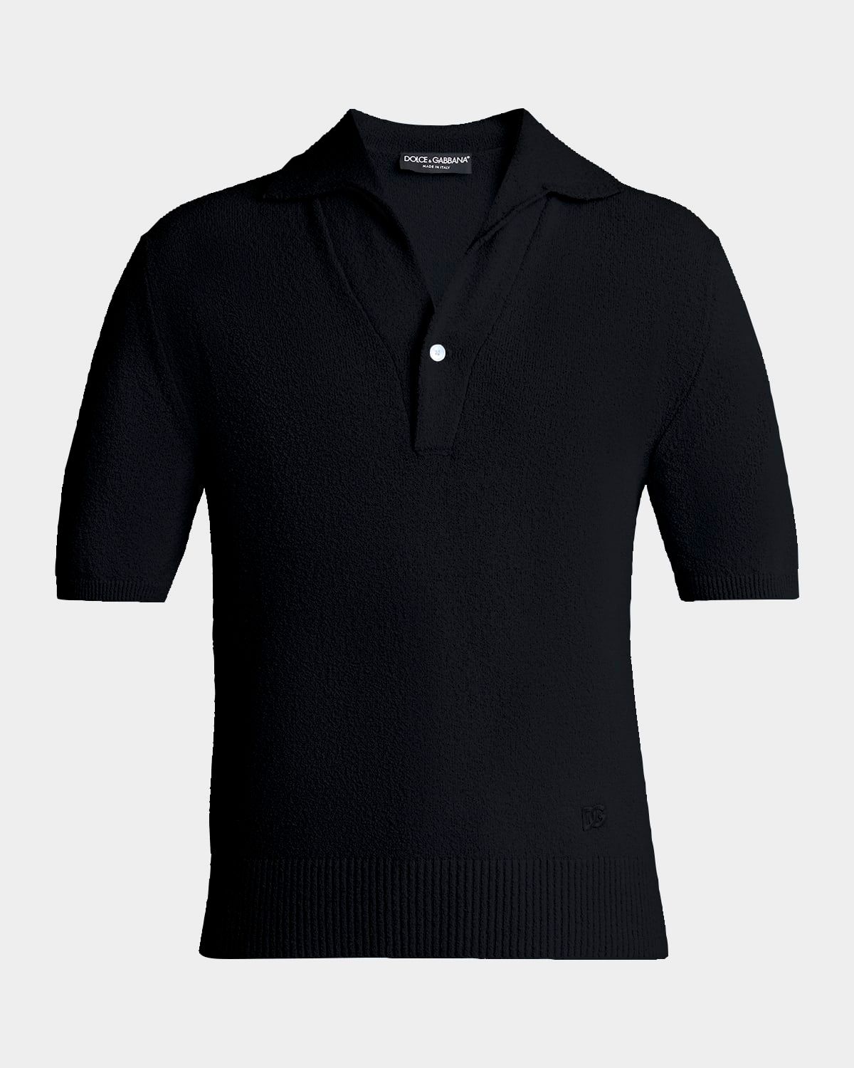 Men & apos;s Texture-Knit V-Neck Polo Shirt