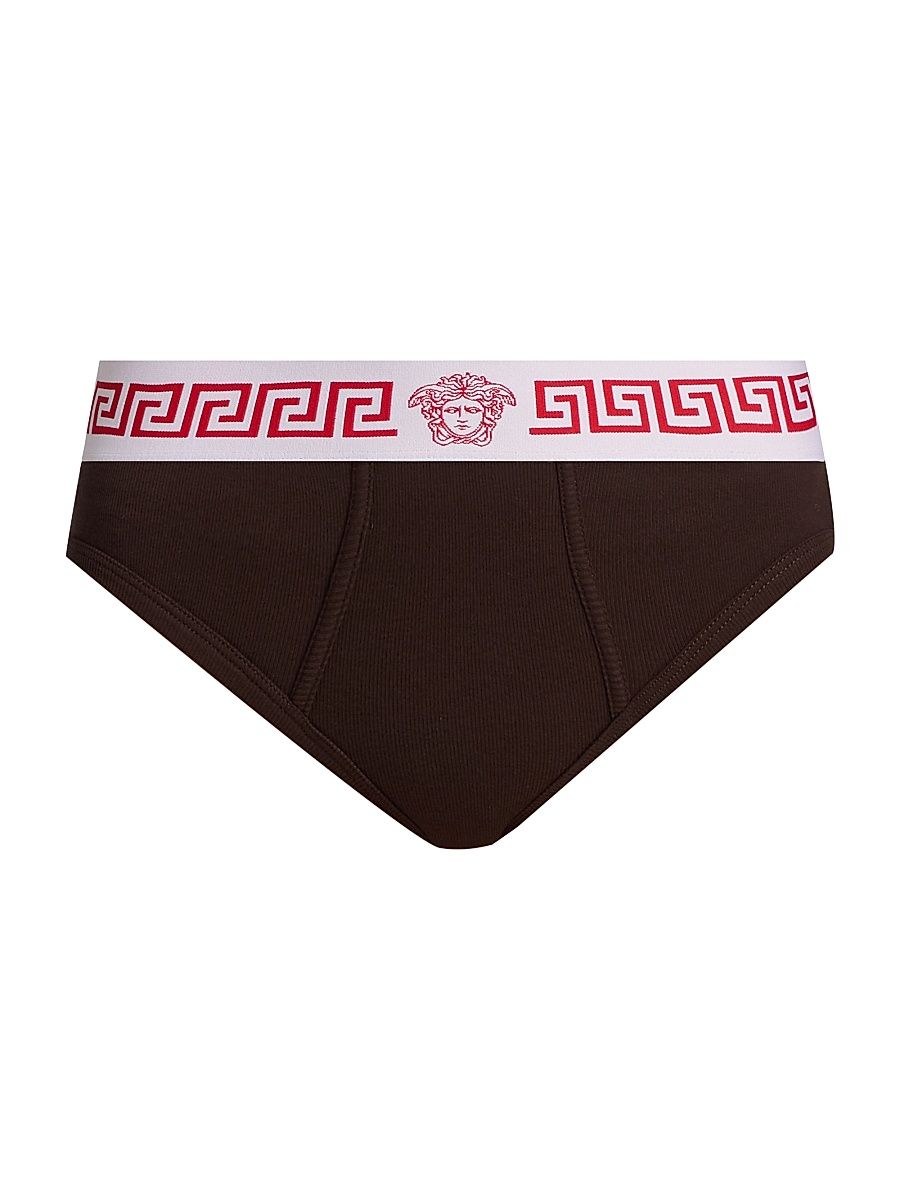 Women's Slip Cotton Rib Briefs - Chocolate - Size XL