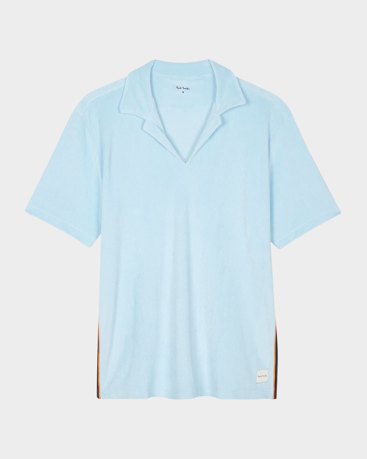 Men & apos;s Toweling Johnny Collar Polo Shirt