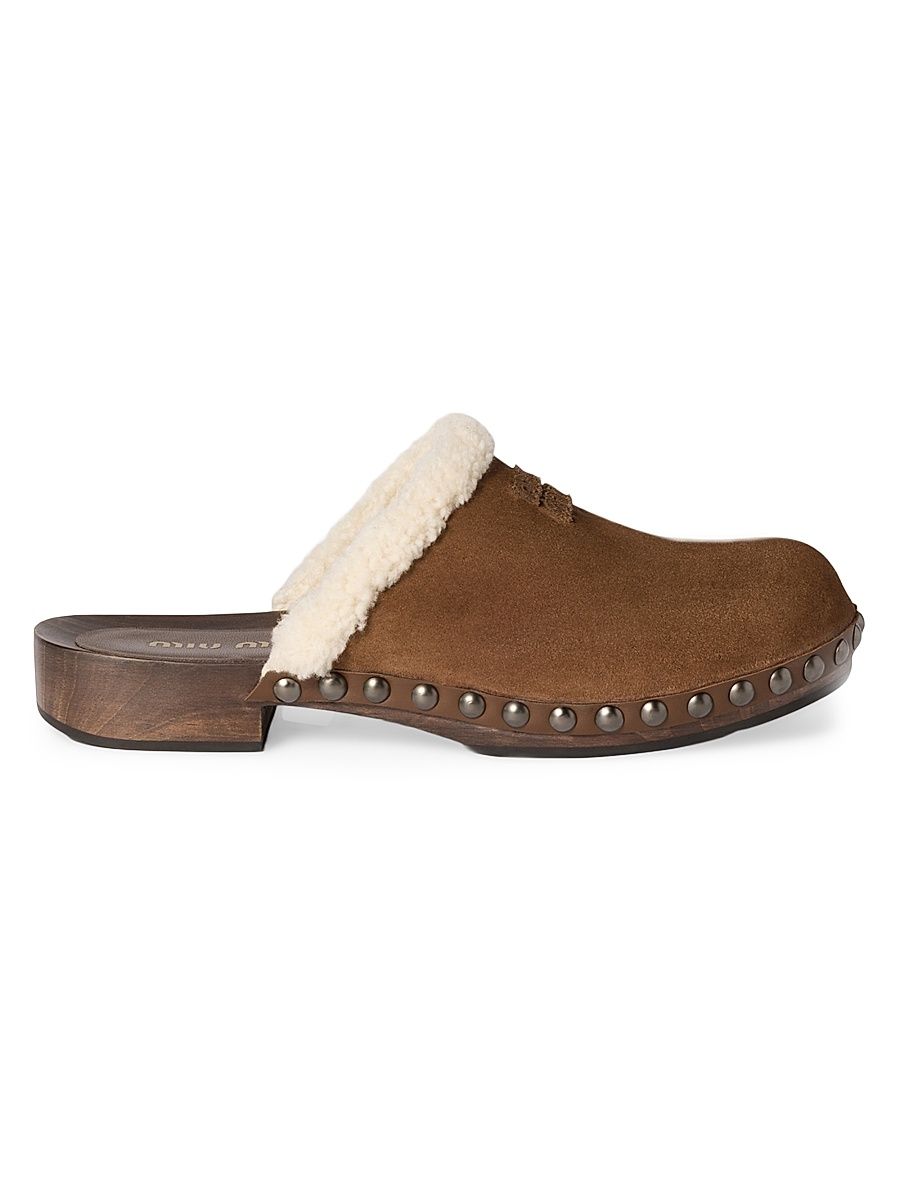 Women's Suede Clogs - Brown - Size 11