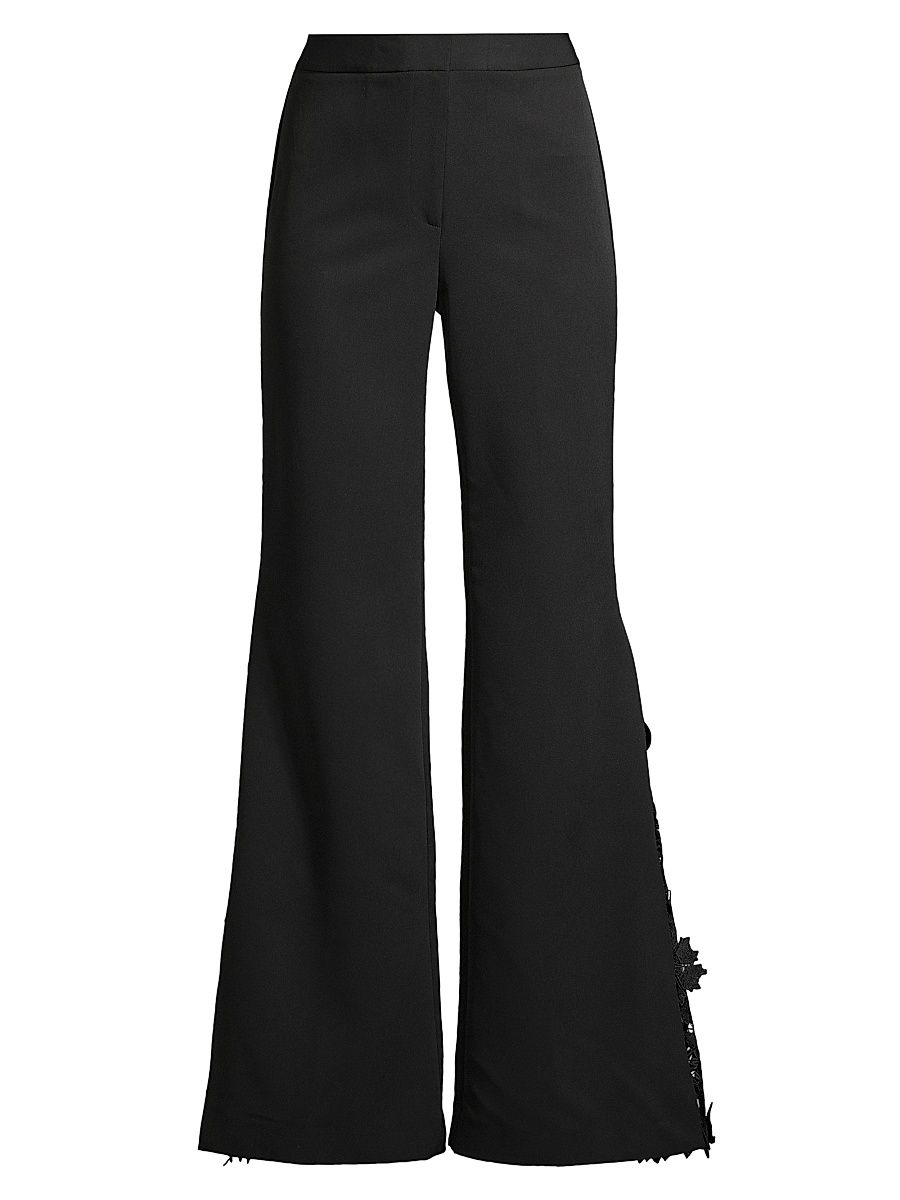 Women's Carolina Applique Inset Pants - Black - Size 0