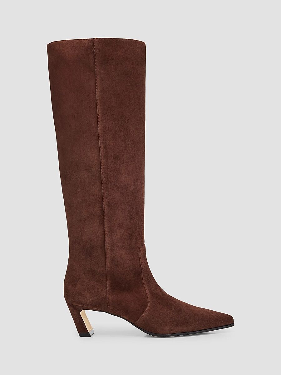 Stuart Weitzman Women's Stassi 50MM Suede Boots - Walnut - Size 11