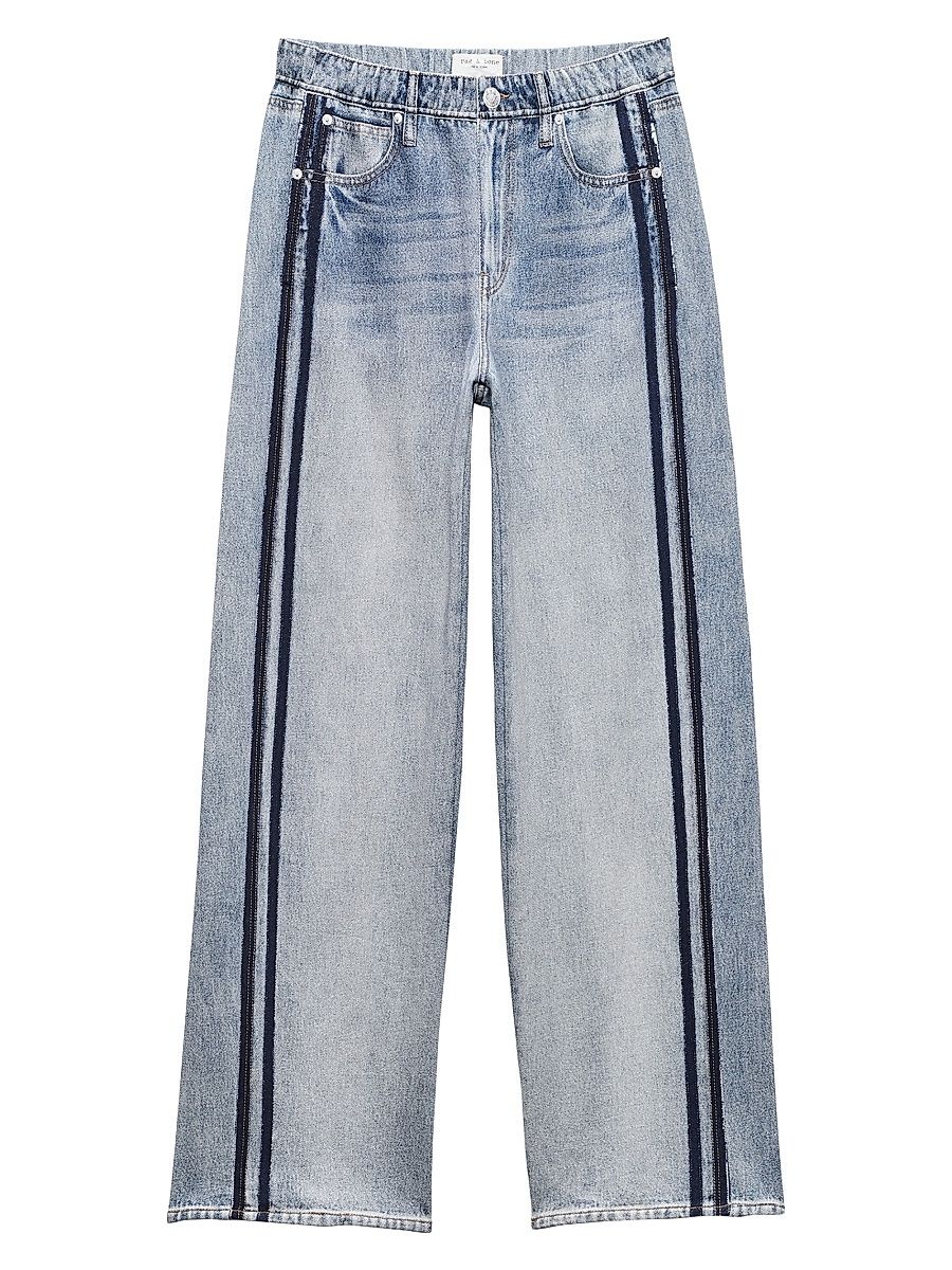 Women's Miramar Denim-Print Wide-Leg Track Pants - Coney - Size Small