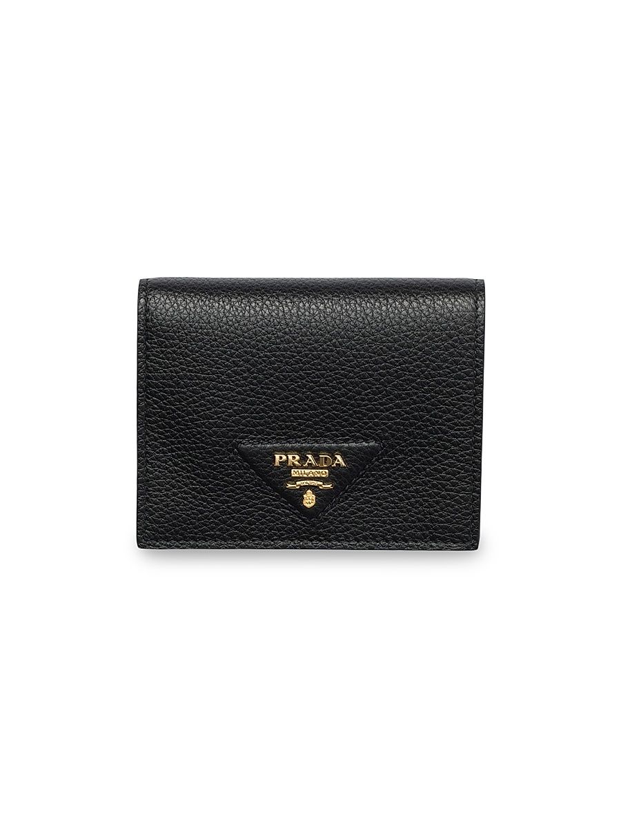 Women's Small Leather Wallet - Black Gold