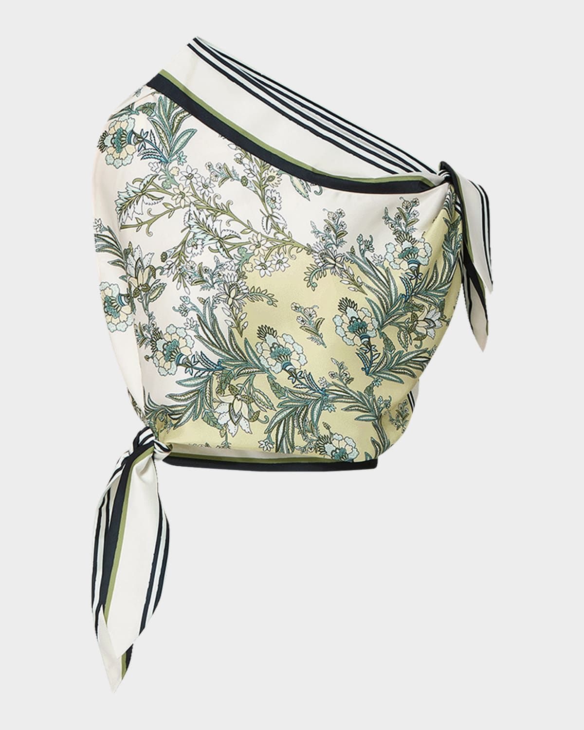 Tari Printed One-Shoulder Satin Top