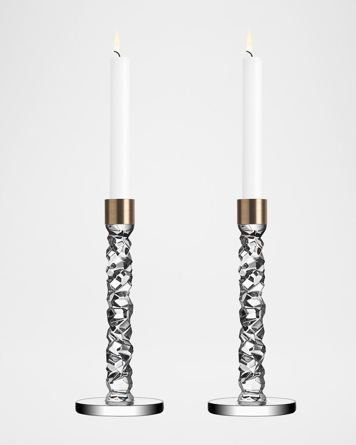 Carat Brass Candlesticks, Set of 2