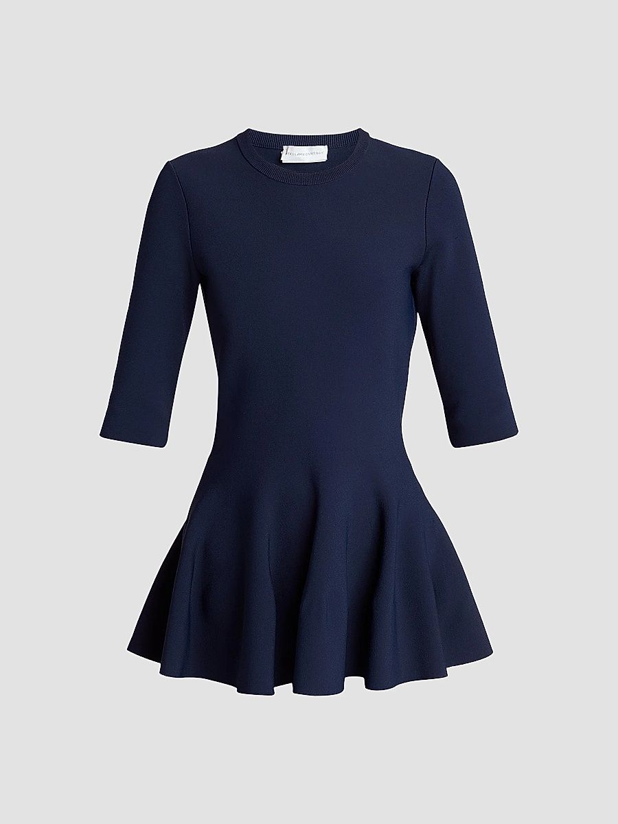 Stella McCartney Women's Compact Knit Peplum Top - Navy - Size Medium