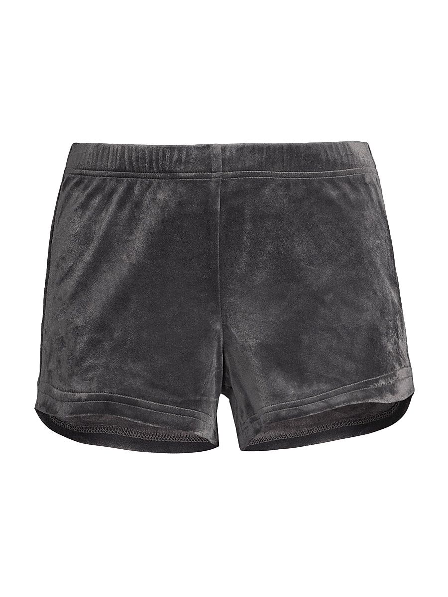 Women's Valerius Velvet Shorts - Ink Black - Size XL