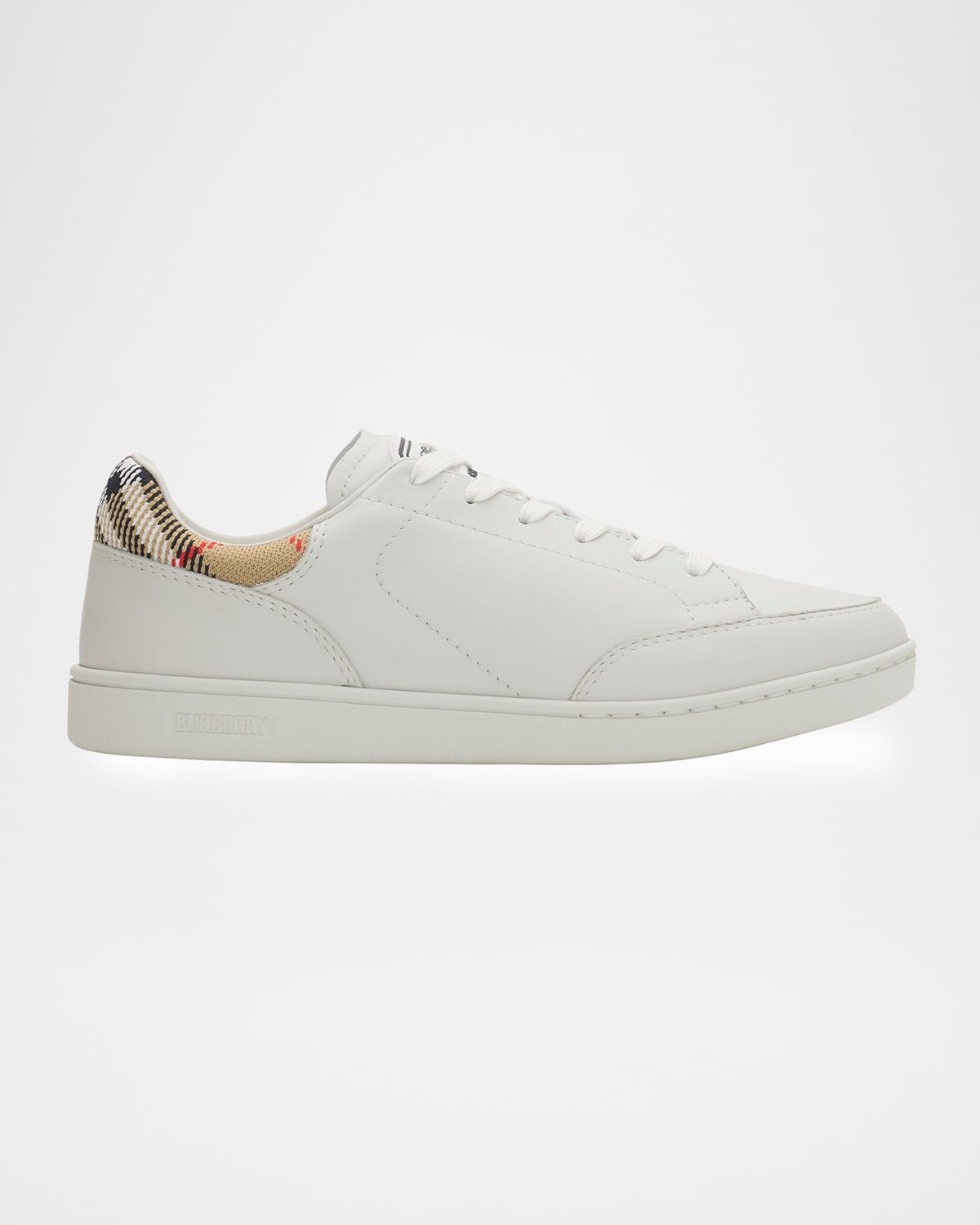 Check Leather Low-Top Sneakers