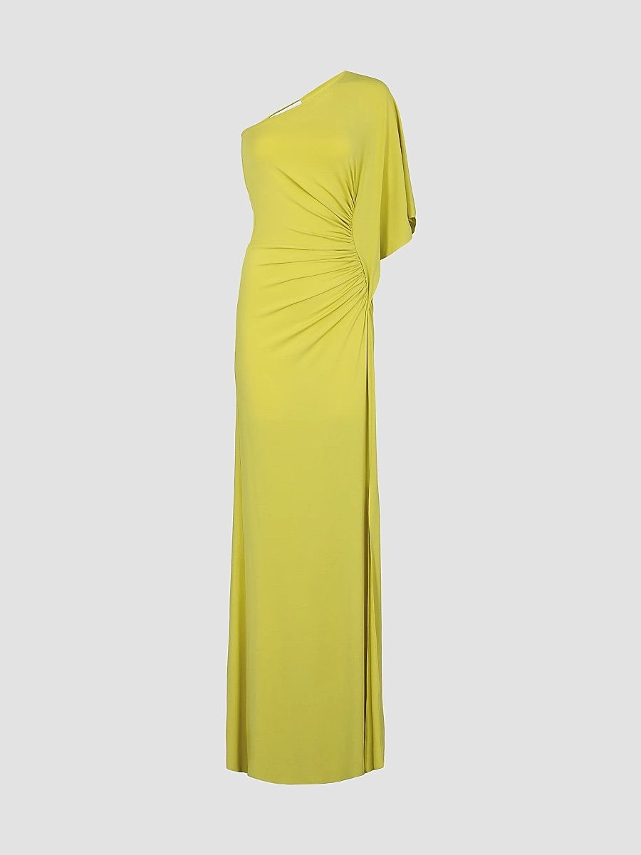 Silvia Tcherassi Women's Doli Ruched One-Shoulder Maxi Dress - Lime - Size XS