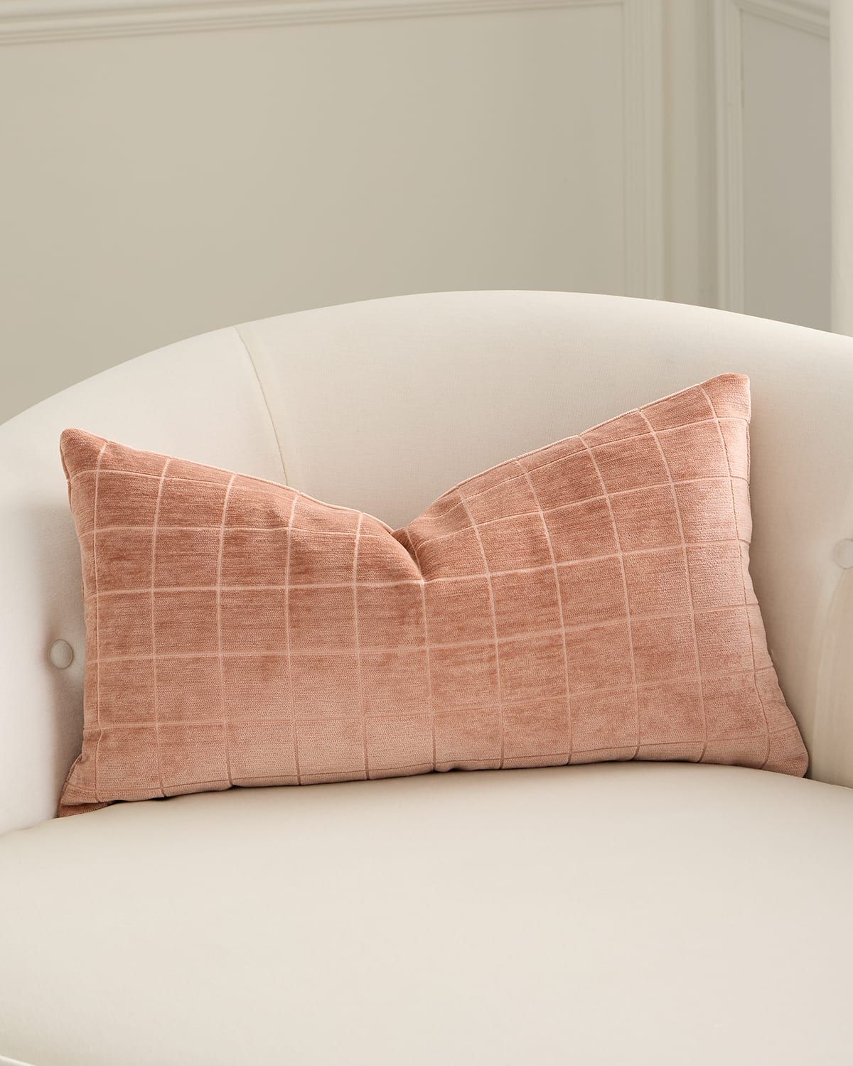 Camden Check Lumbar Pillow, 14" x 24"