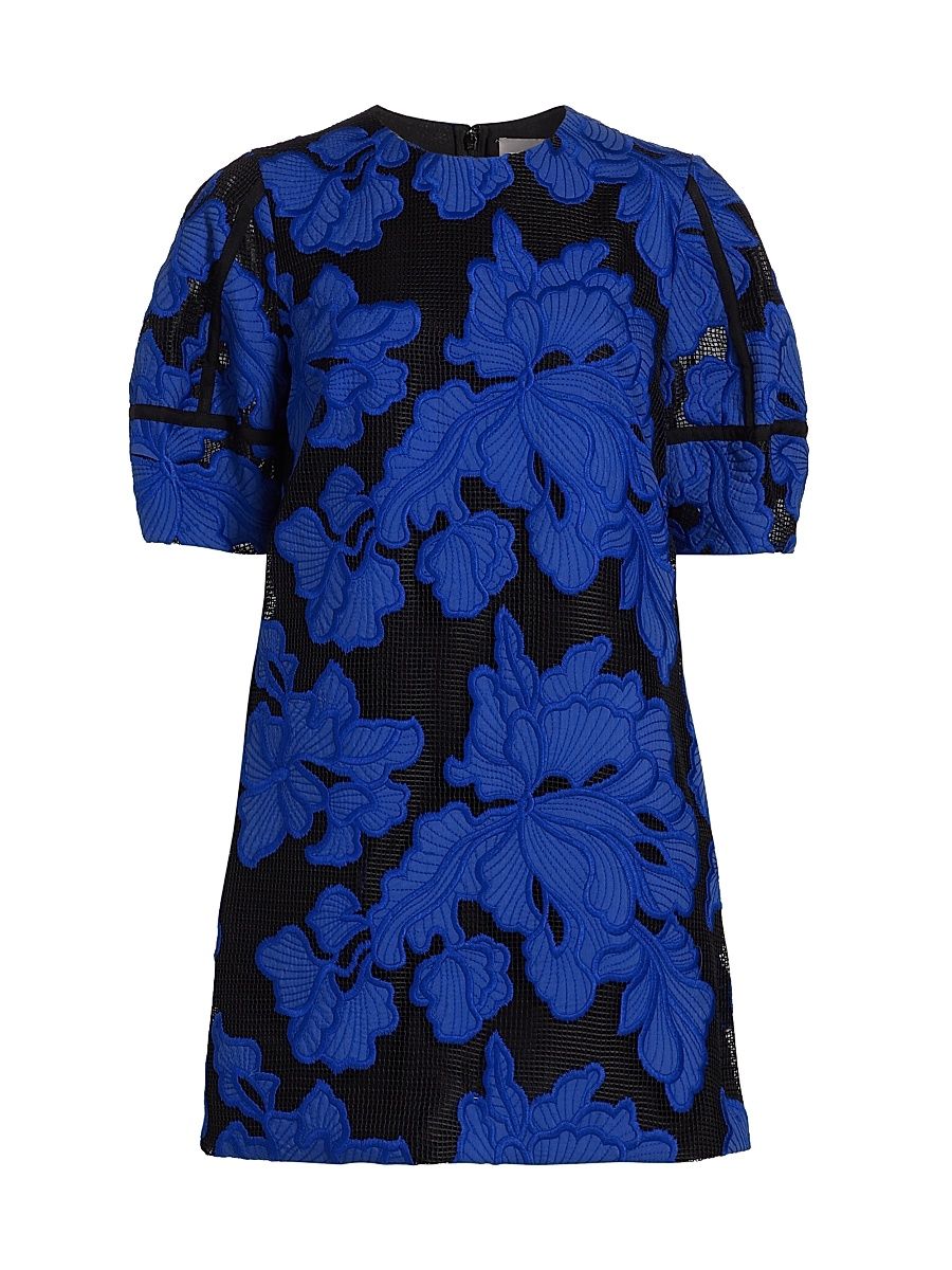 Women's Applied Floral Lace Minidress - Cornflower - Size 6