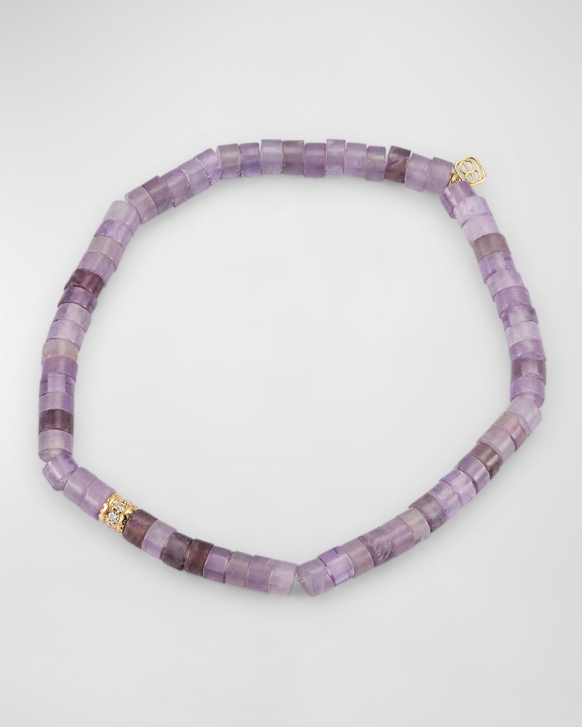 Scallop Edge Pave Rondelle Bead Bracelet