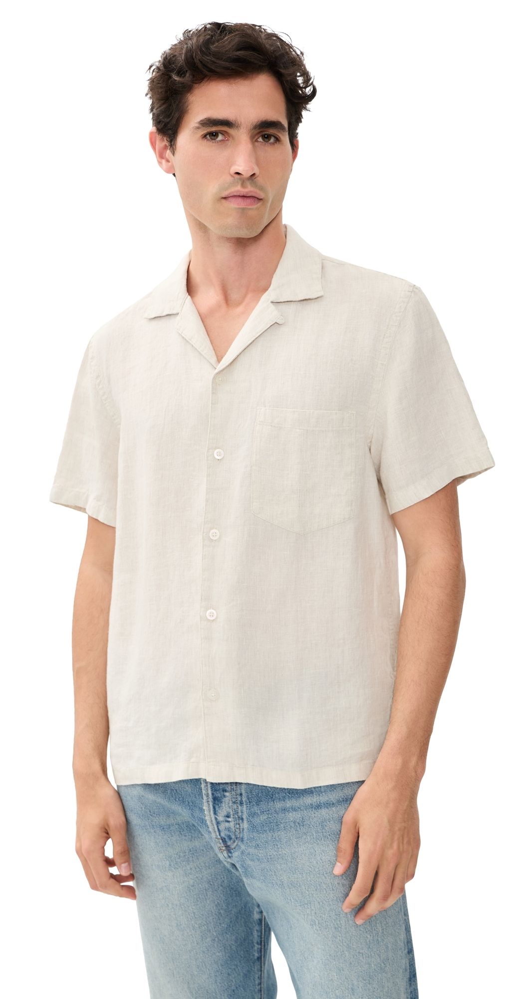 Madewell Short Sleeve Linen Top Bleached XXL