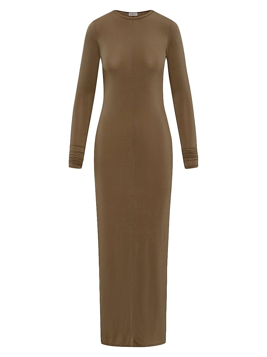 Women's Carmen Knit Maxi Dress - Olive - Size XS