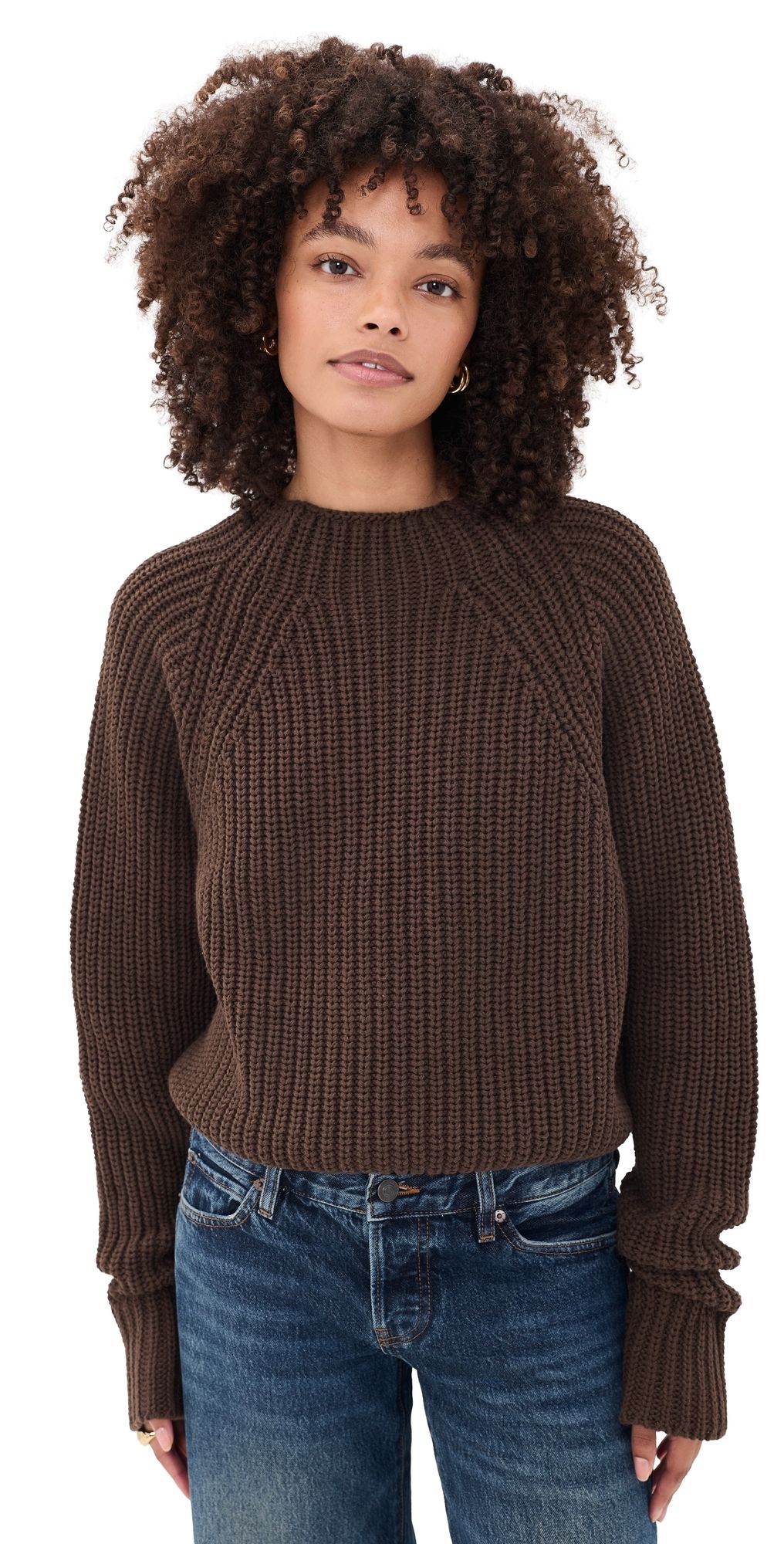 Free People Low Tide Pullover Chocolate L