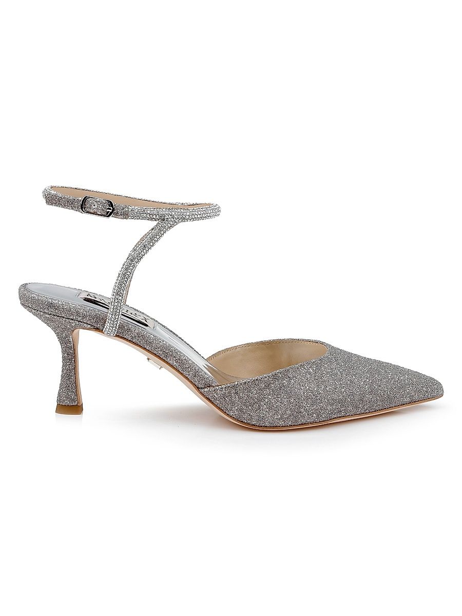 Women's Autumn 65MM Embellished Glitter Pumps - Silver Antique - Size 9