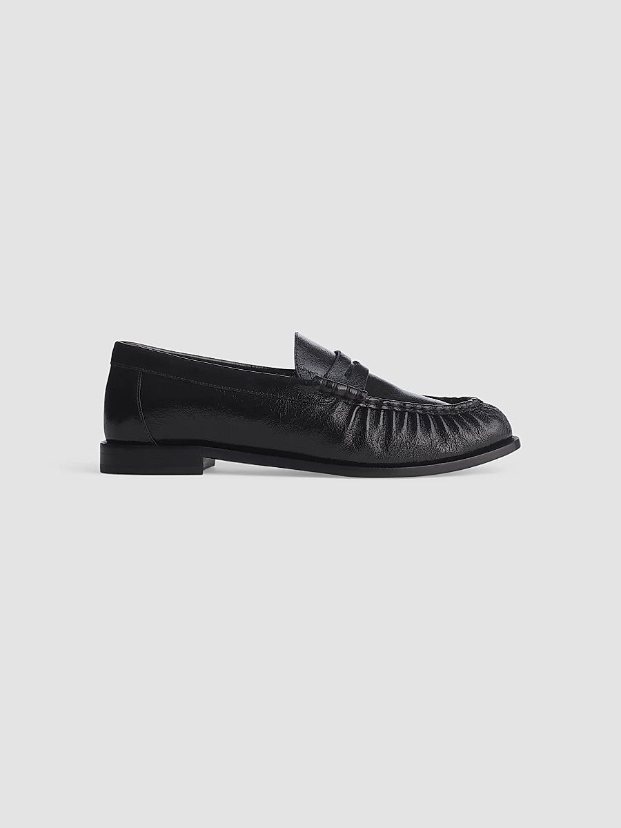 Women's Lexi Leather Penny Loafers - Black - Size 10