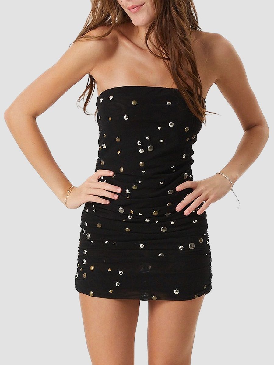 Theme Girl's Girl's Noemi Grommet Strapless Minidress - Black - Size 7