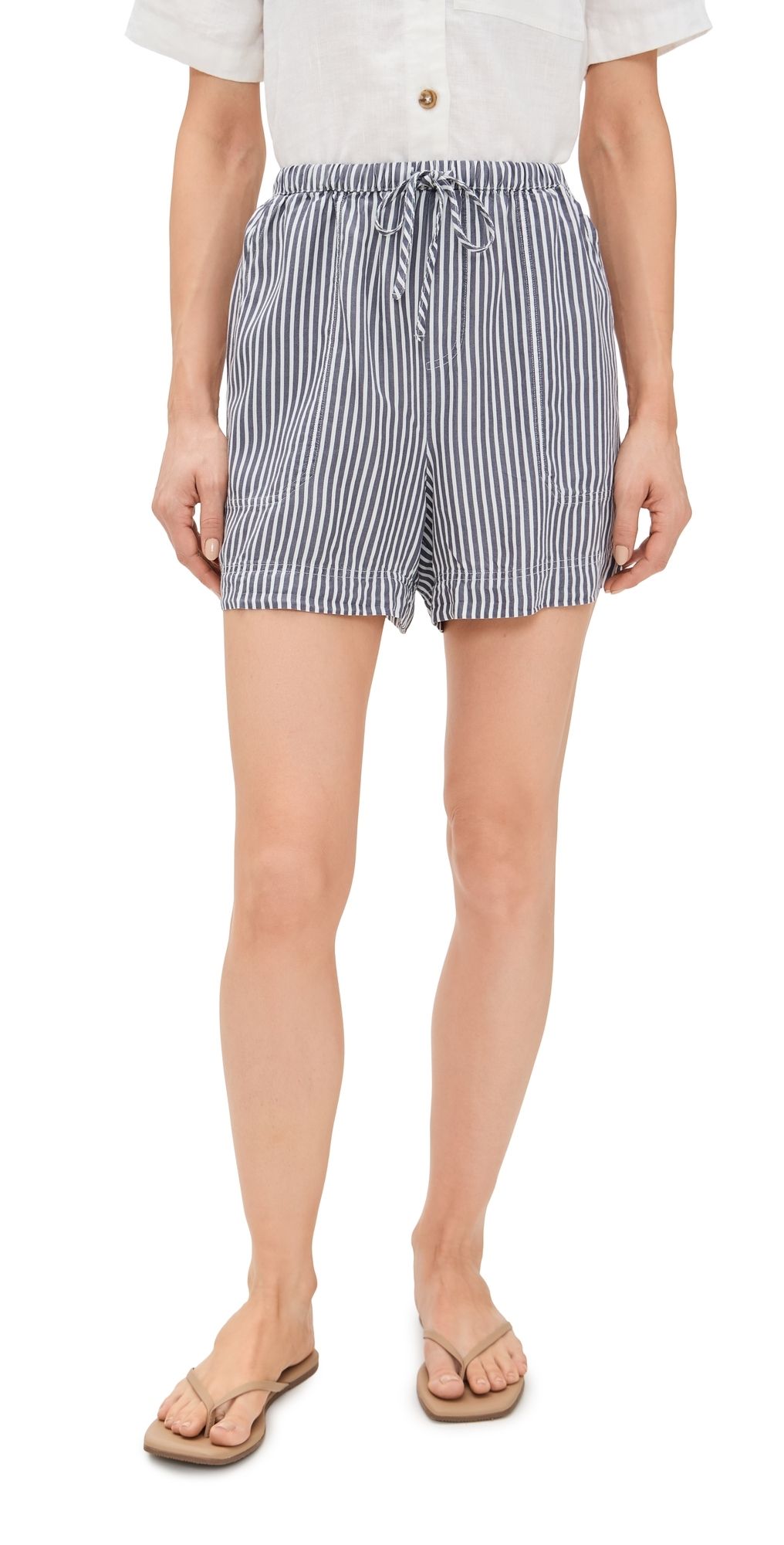 Splendid Ella Stripe Shorts Navy Stripe S