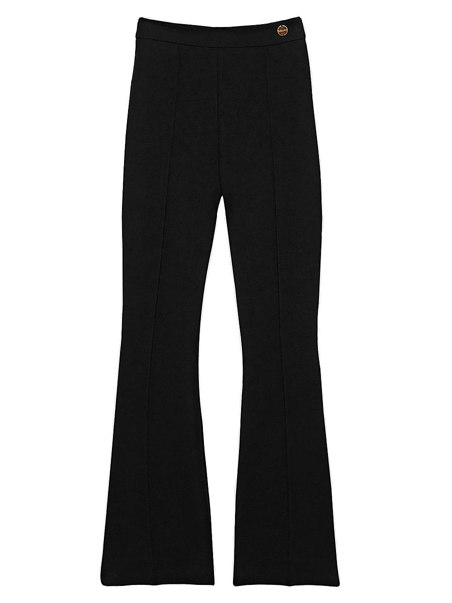 Women's Lola High Density Crepe Stretch Cropped Flare Trousers - Black - Size 14