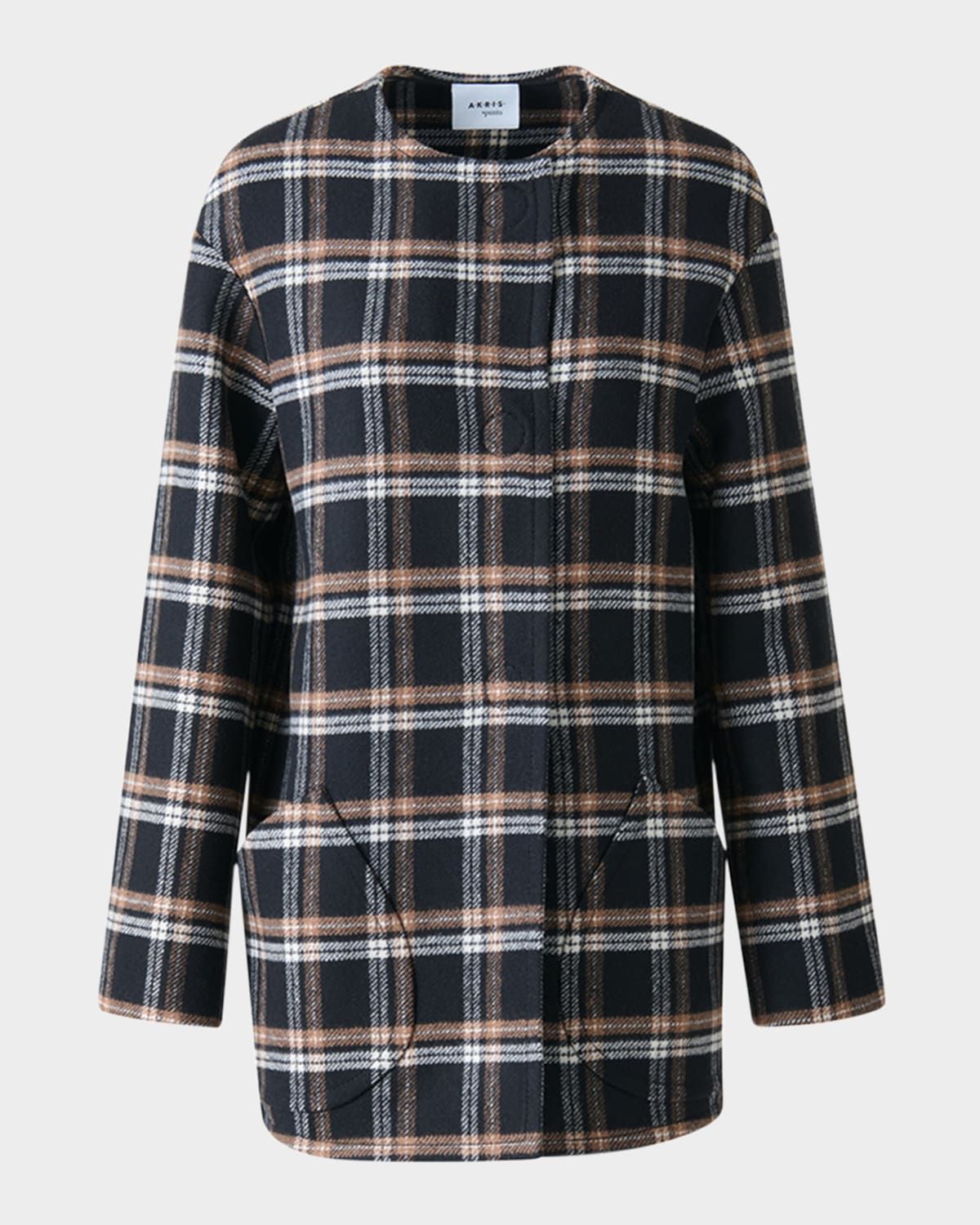 Plaid Double-Face Wool Coat