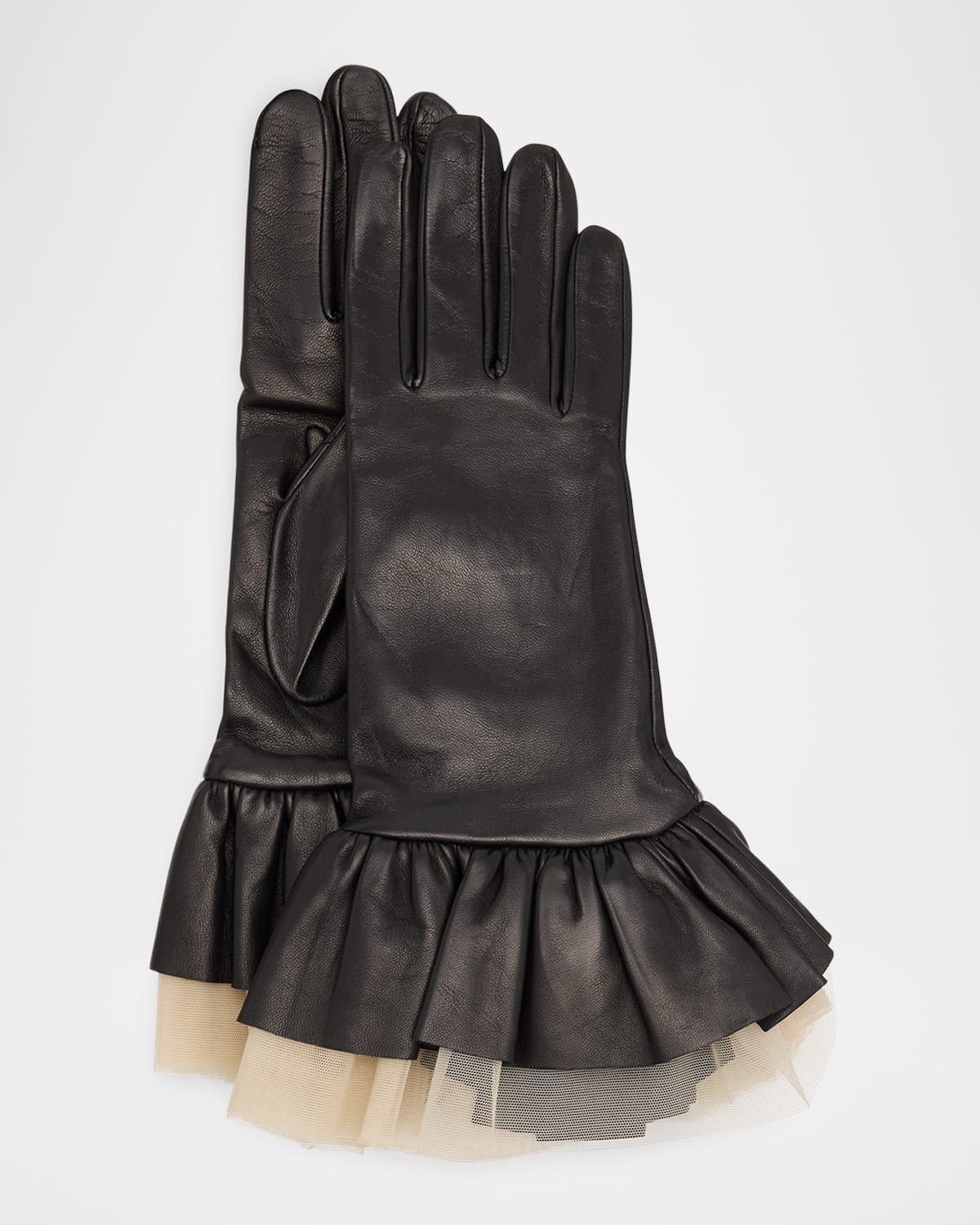 Issey Tulle Leather Gloves
