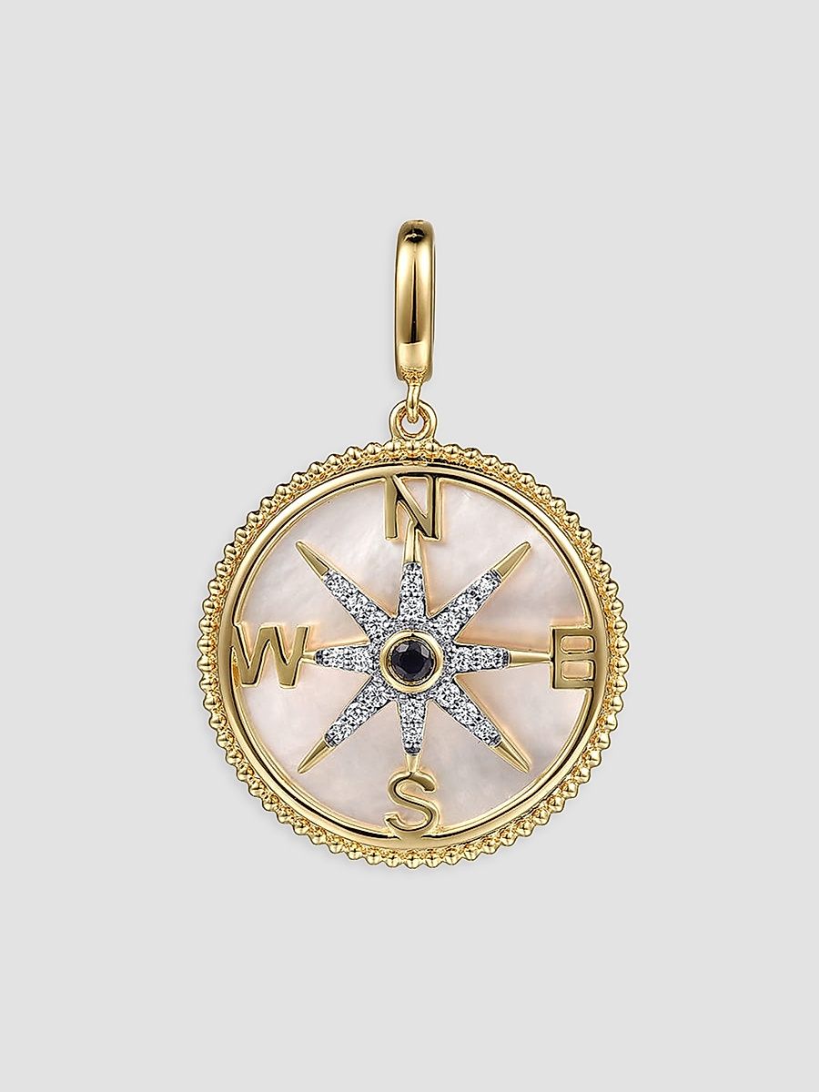 Gabriel & Co Women's Bujukan 14K Yellow Gold & Multi-Gemstone Compass Medallion - Yellow Gold