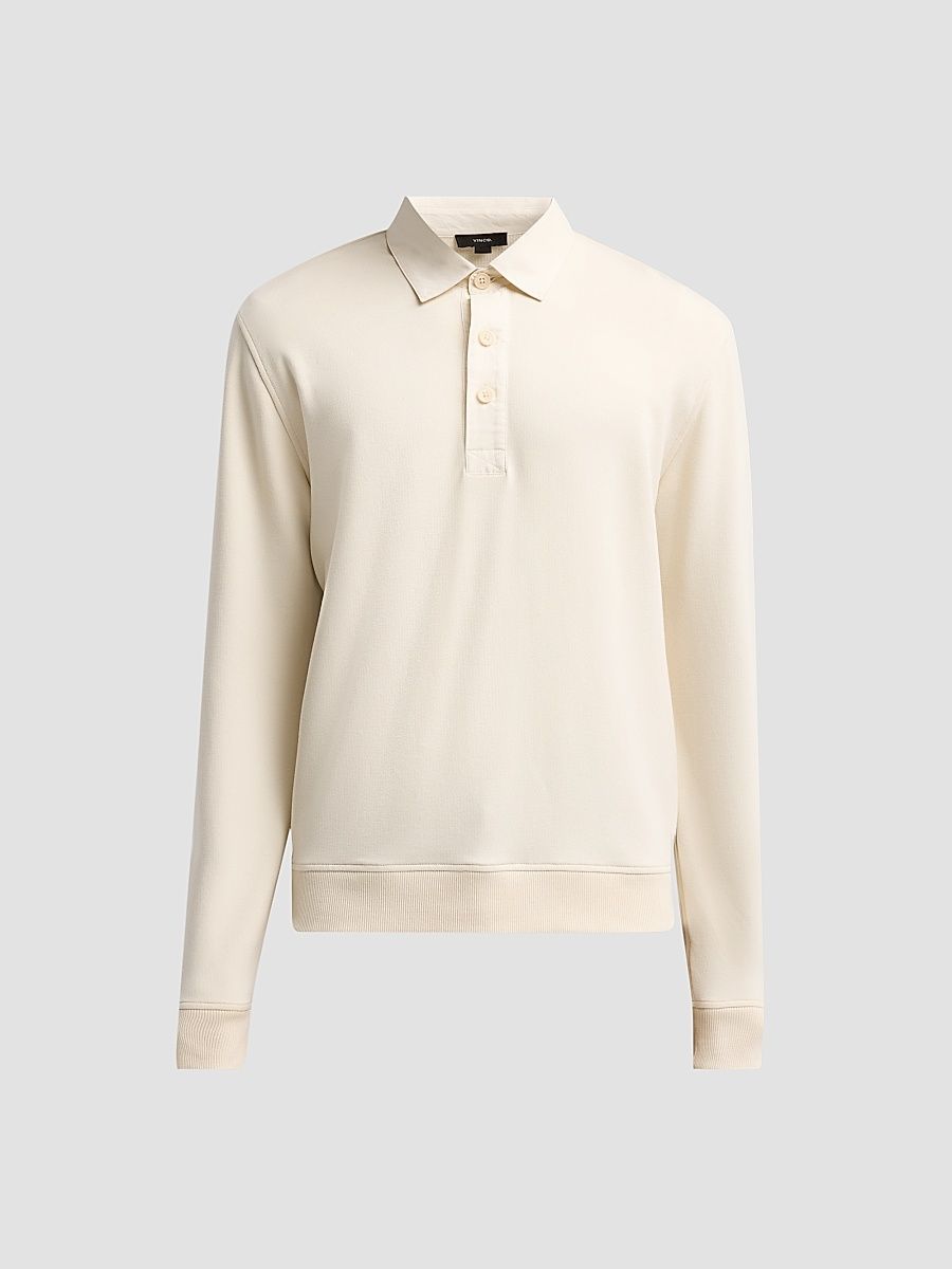 Men's French Terry Travel Polo Shirt - Bone - Size XXL