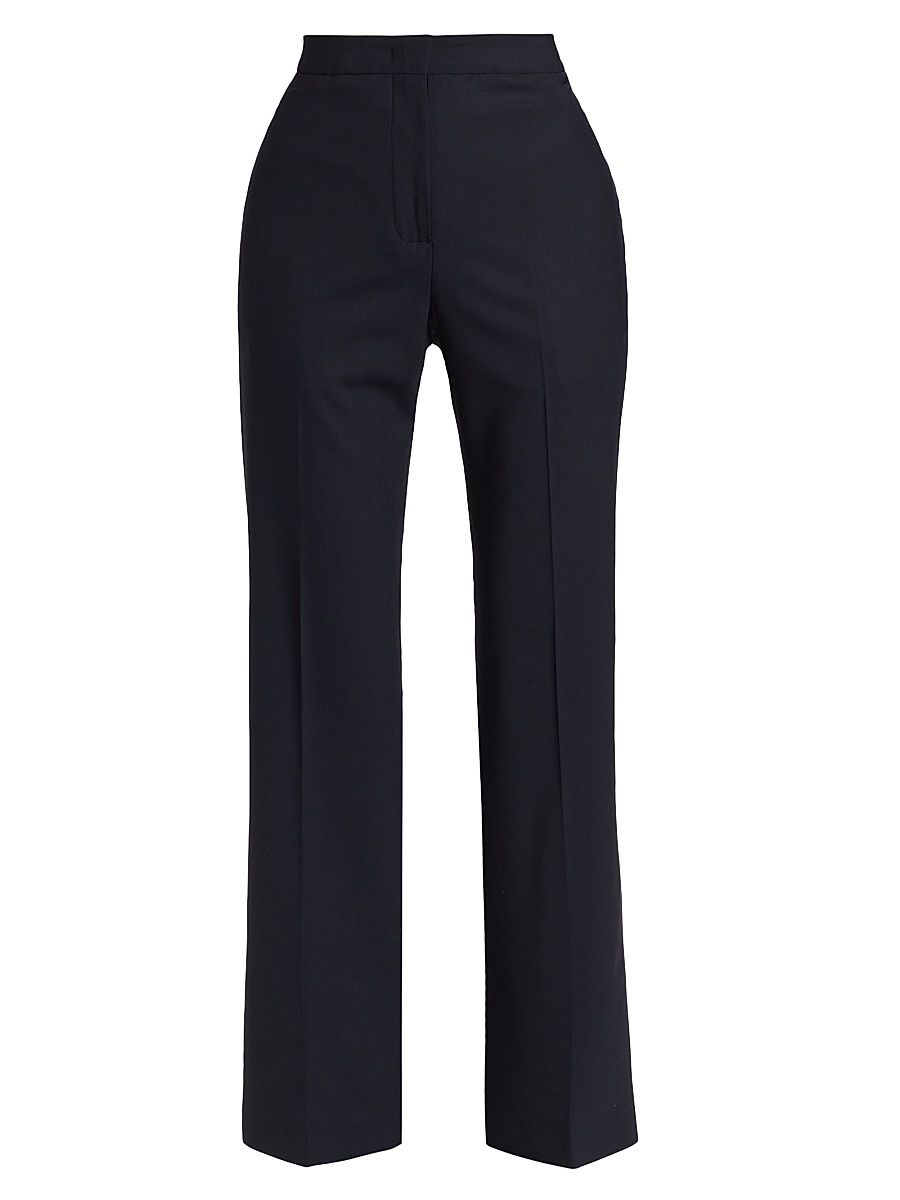 Women's Stretch Wool Straight-Leg Pants - Blue Notte - Size 10