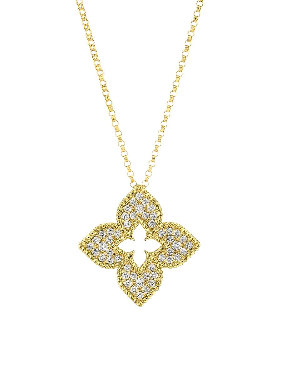Women's Venetian Princess 18K Yellow Gold & Diamond Pendant Necklace - Gold