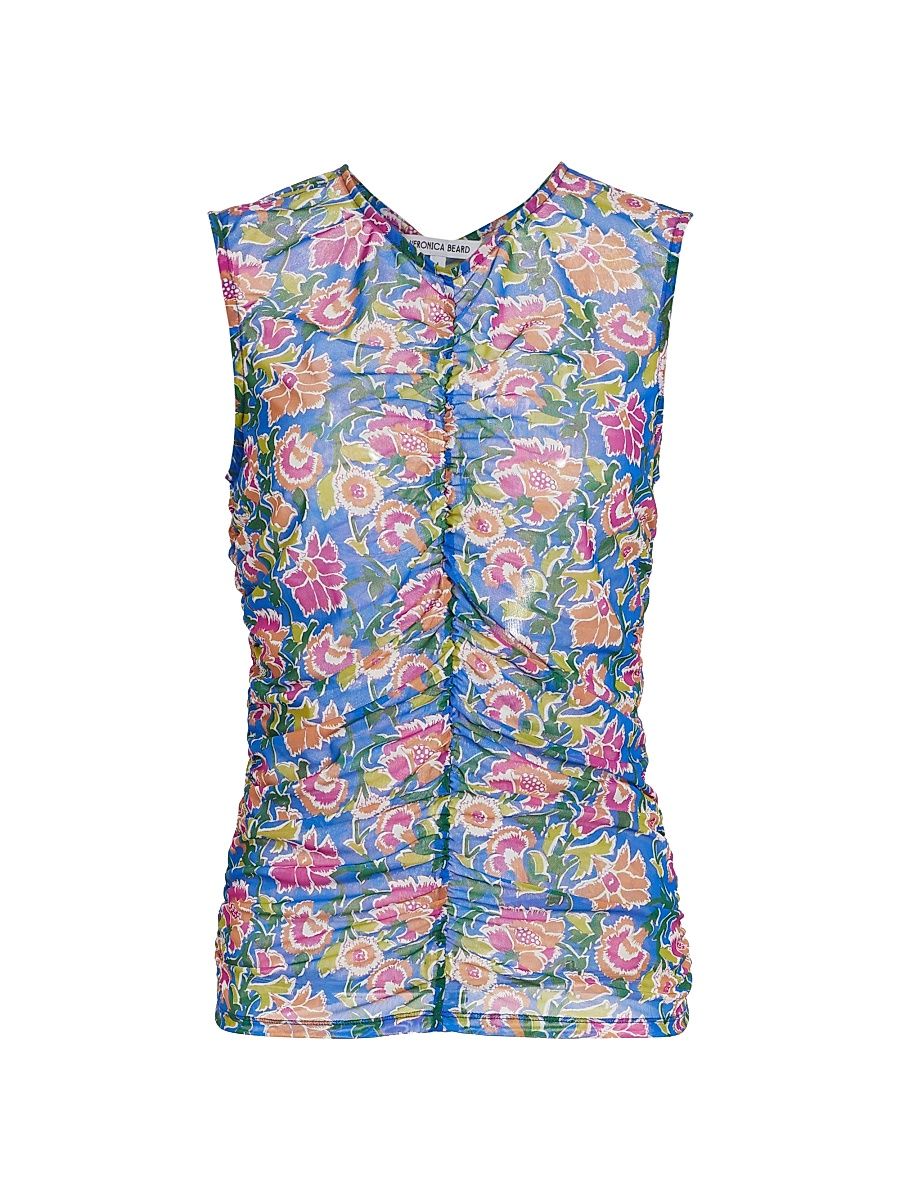 Women's Tazmin Ruched Floral Mesh Top - Sarong Floral Print - Size 6