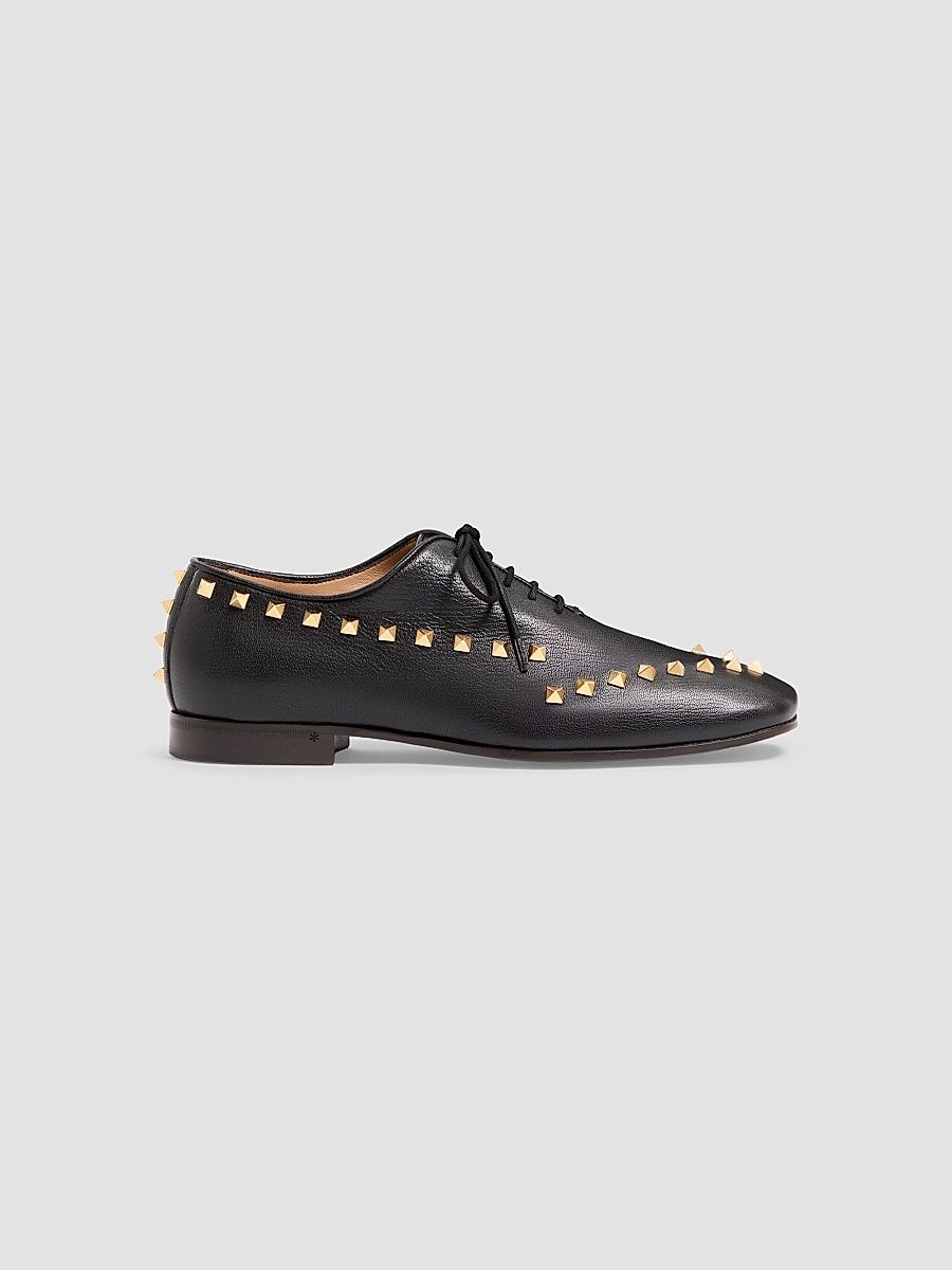 Men's Derby Rockstud in Kidskin - Black - Size 12.5